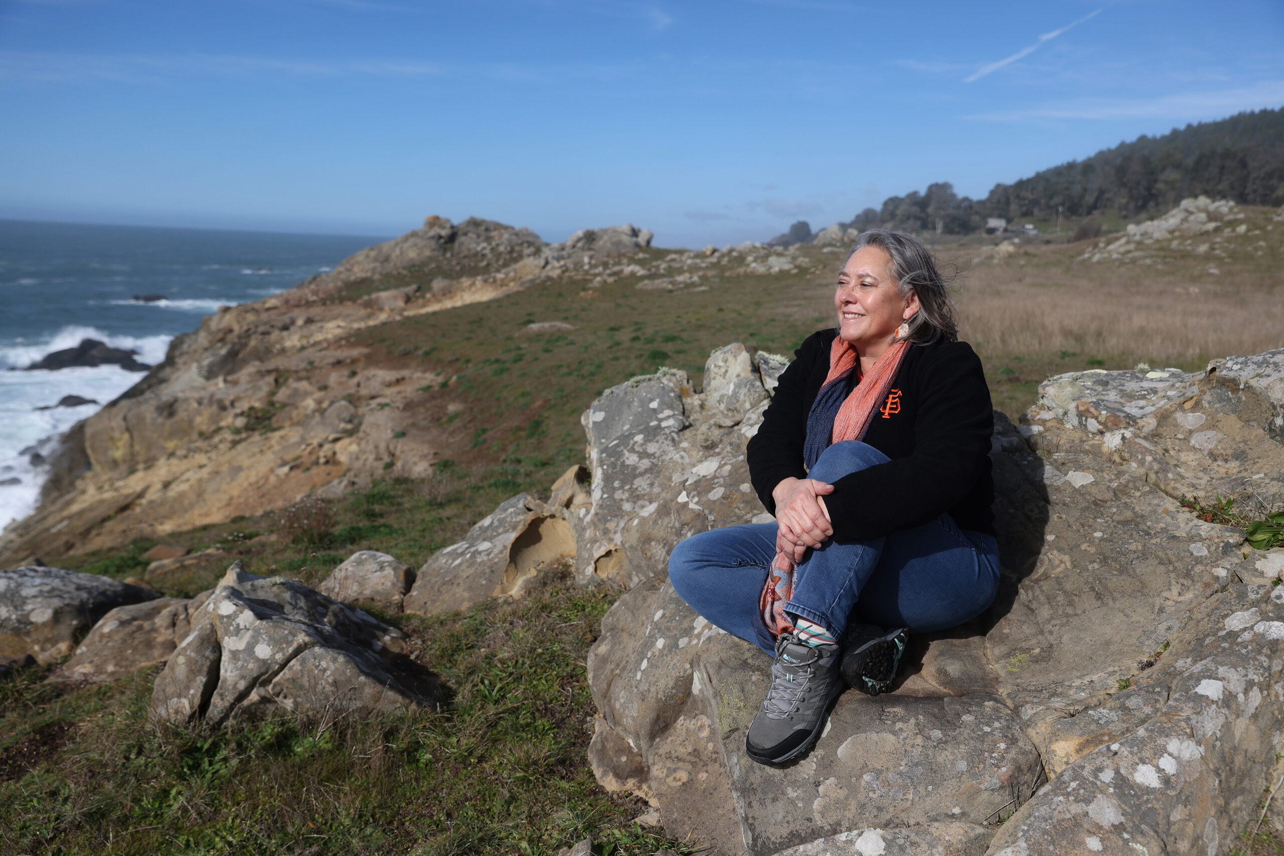 Nina Hapner's work in the Kashia Coastal Reserve conserves land for traditional fishing and foraging practices. (Christopher Chung/The Press Democrat) 