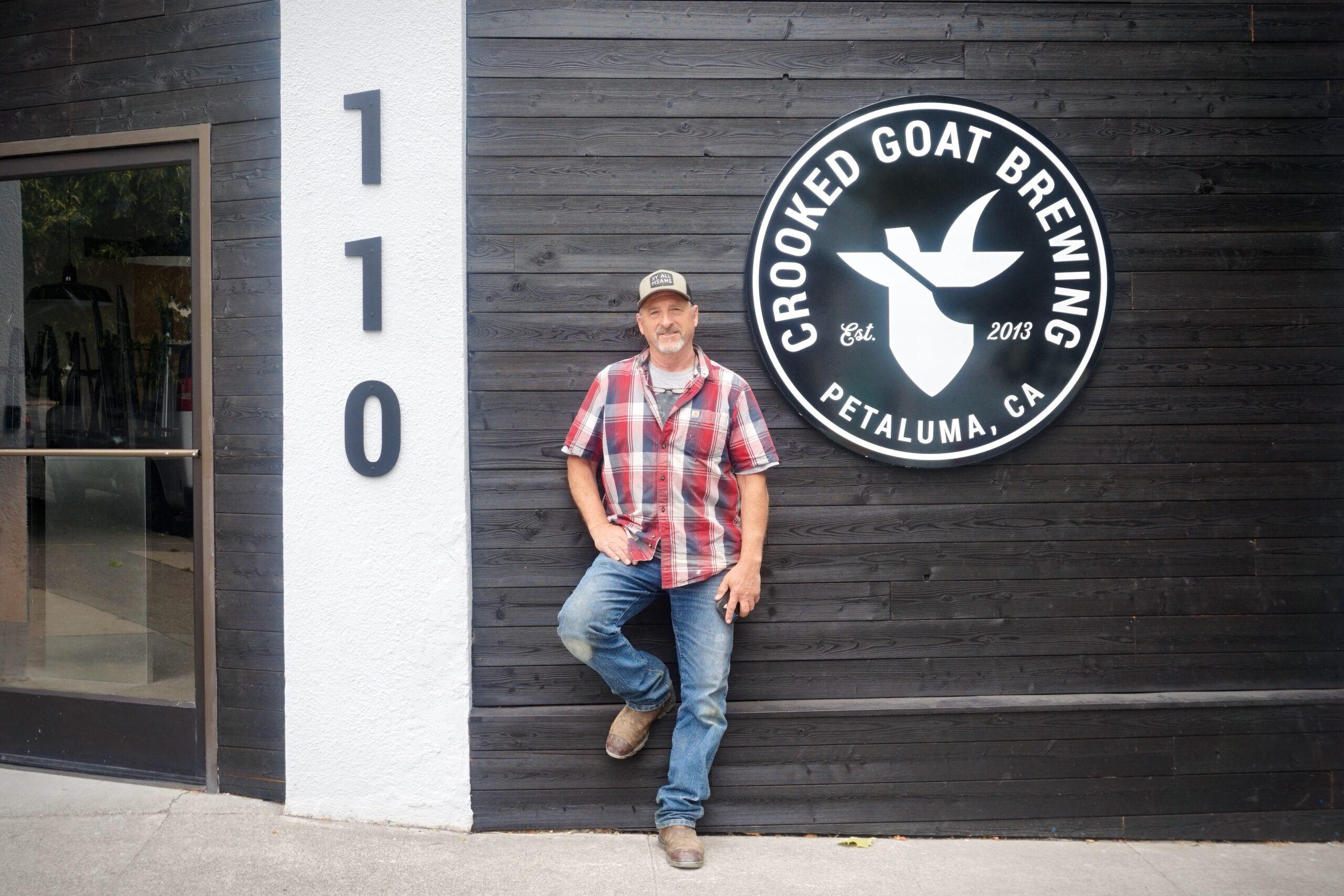 Paul Vyenielo of Crooked Goat Brewing, outside the new taproom in Petaluma. (Tina Caputo)