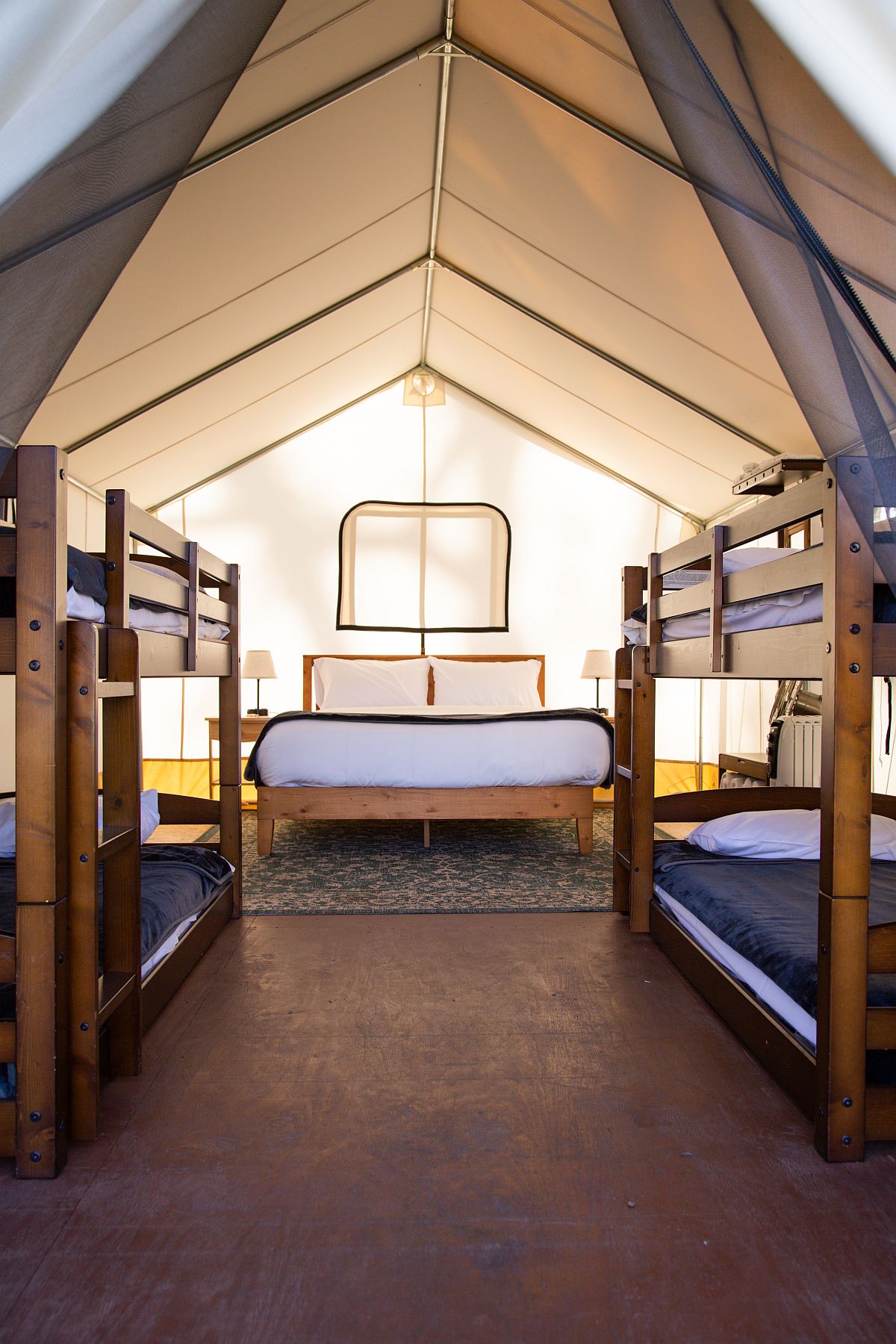 Bunk bed tents sleep two adults and up to four children. (Courtesy of Araceli Gonzalez)