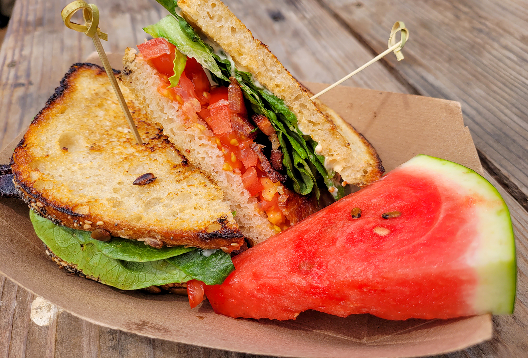 BLT from Black Piglet food truck. (Heather Irwin/Sonoma Magazine)