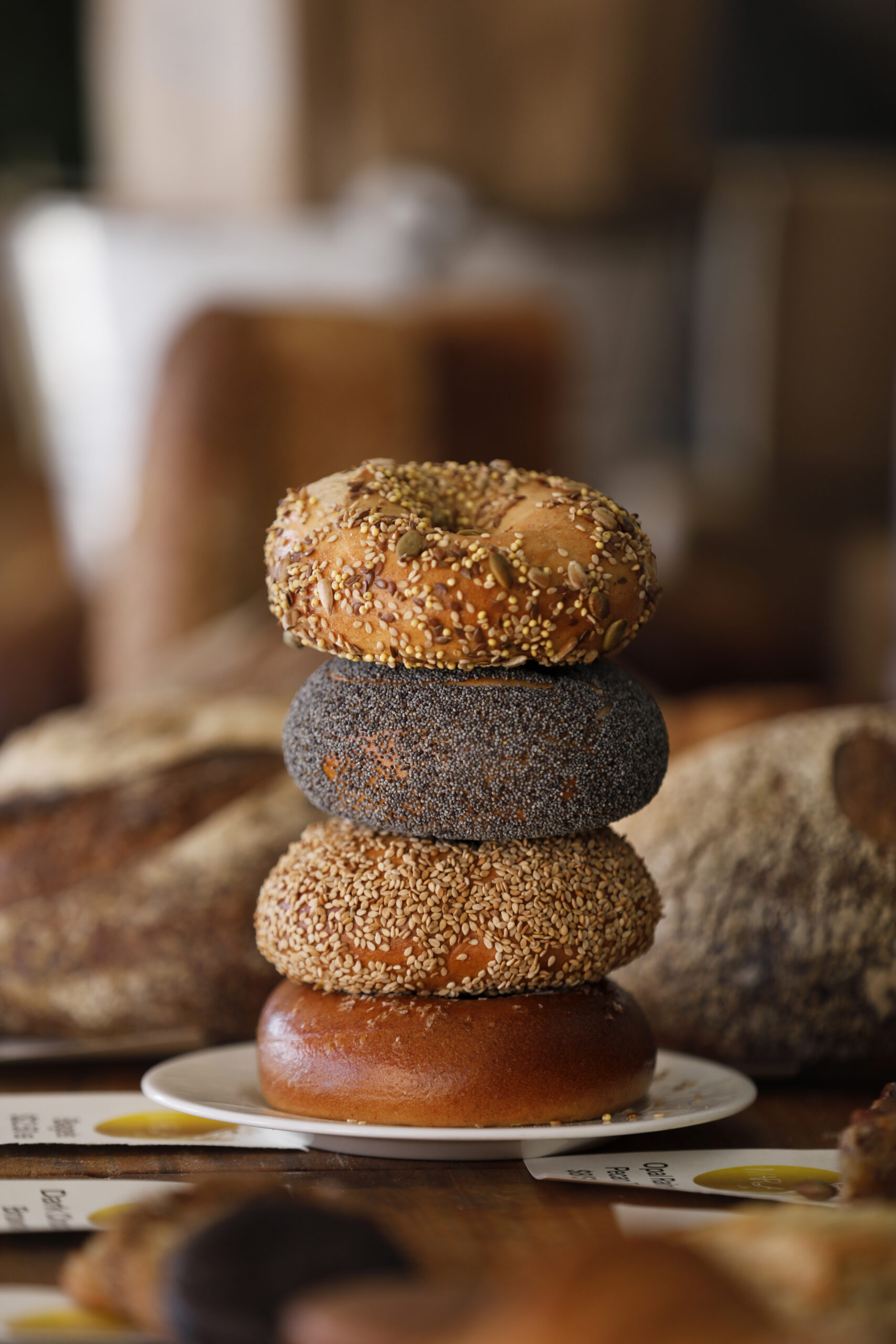 A variety of freshly baked bagels and other baked goods at Marla Bakery, a pop-up weekend brunch spot, at the Spinster Sisters restaurant in Santa Rosa, Calif., on Sunday, March 20, 2022.(Beth Schlanker/The Press Democrat)