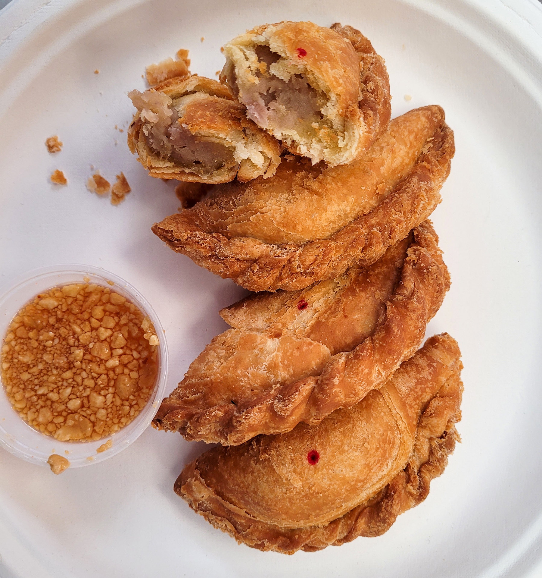 Taro empanadas at Charm Thai Kitchen in Rohnert Park. (Heather Irwin / The Press Democrat)