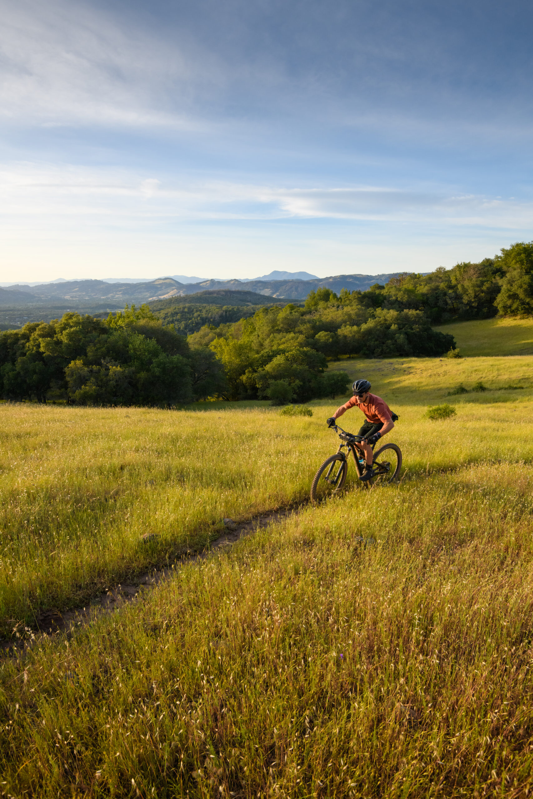 Jeremiah Kahmoson mountain biking in Annadel-Trione State Park, Santa Rosa, California