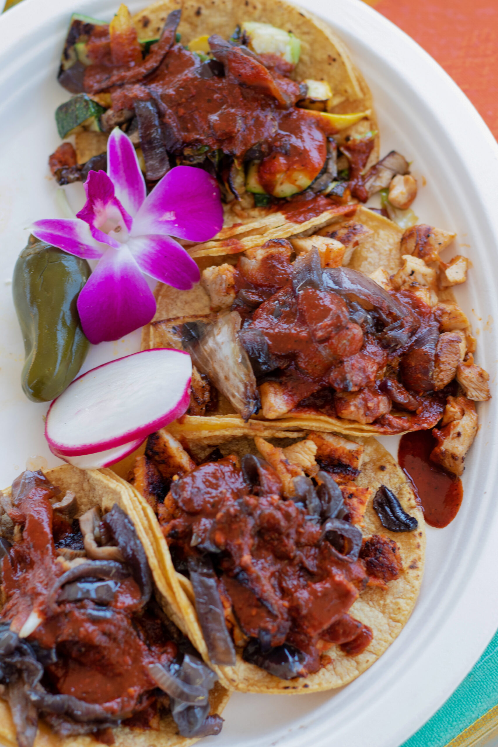 Tacos with mole at Maria Machetes in Roseland's Mitote Food Park. Heather Irwin/Press Democrat