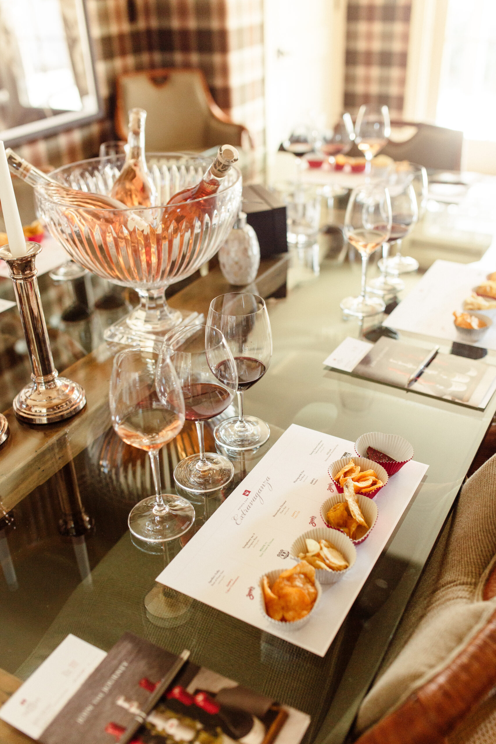 The Potato Chip Extravaganza, featuring artisanal potato chips paired with Silver Trident wines, at Silver Trident Winery in Yountville. (Boris Zharkov) 