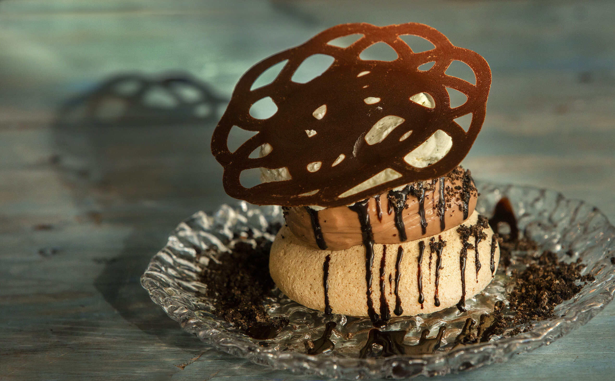 Mississippi Mud Pie (Kinda') with cocoa pavlova, milk chocolate puddin' and vanilla cream from the Blue Ridge Kitchen in Sebastopol's Barlow district. Photo taken Thursday, September 24, 2020. (John Burgess/The Press Democrat)