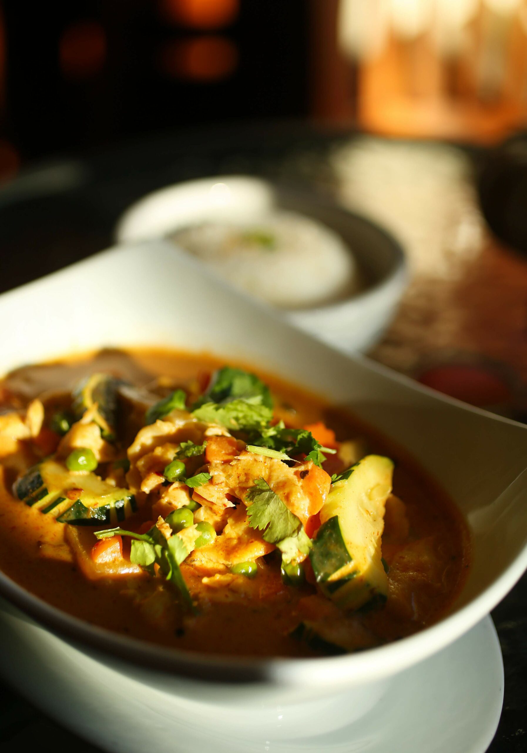 The red curry with chicken is served at Tian Yuen restaurant in Cloverdale. (Conner Jay/The Press Democrat)