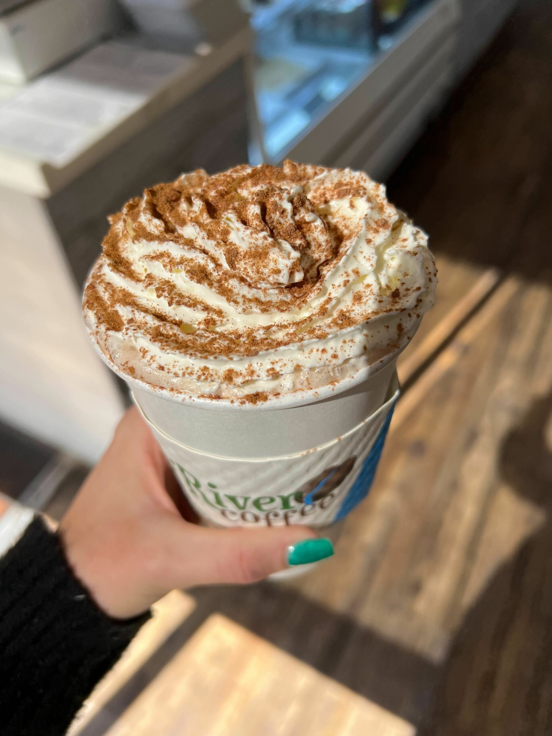 Sweet and spicy, Big River Coffee brews a tasty pumpkin chocolate chai latte, topped with whipped cream and cinnamon. (Lonnie Hayes)