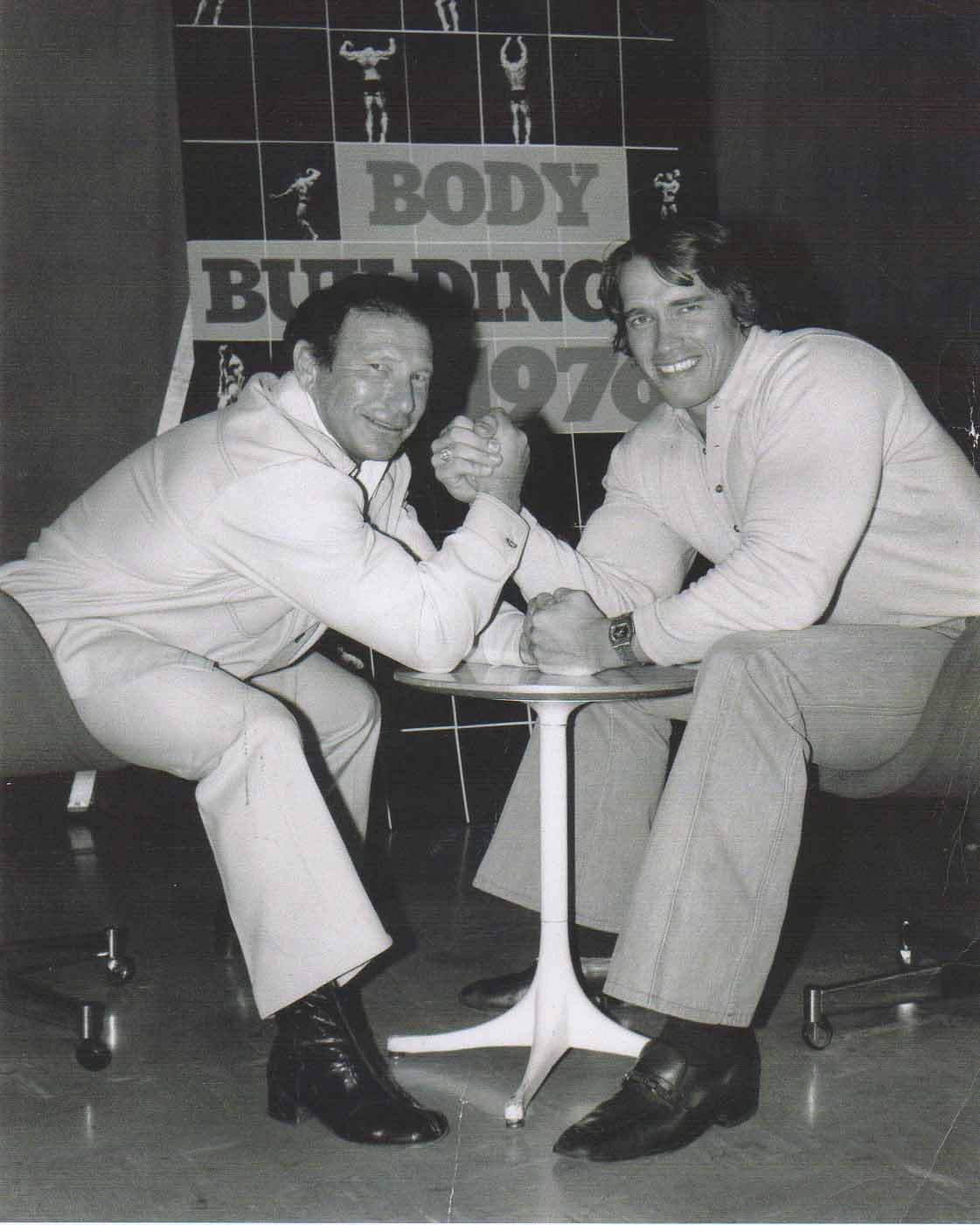 Arnold Schwarzenegger made a special guest appearance at the 1978 World Wrist Wrestling Championship tournament. (Petaluma Museum)