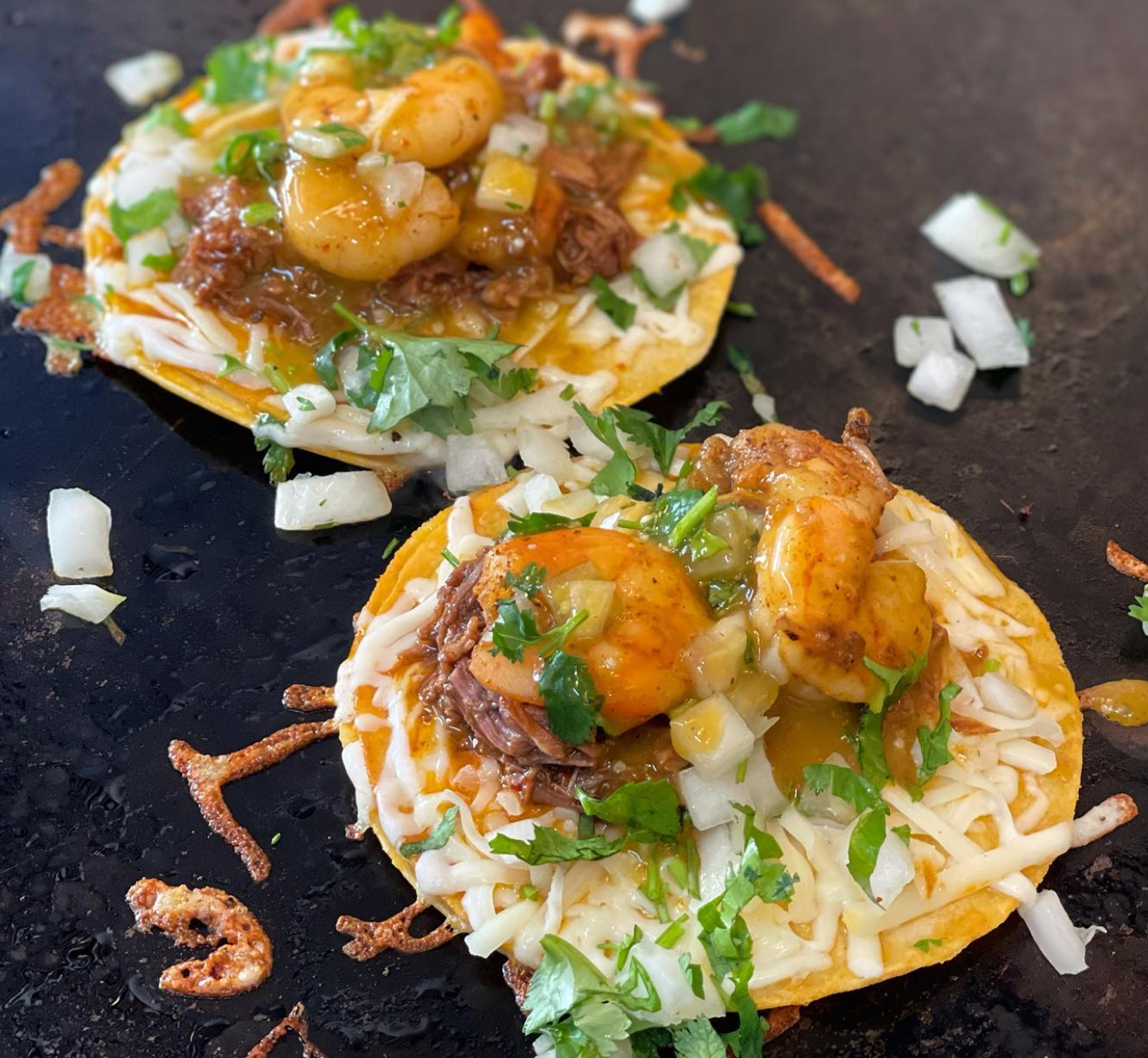 Galvan's Eatery “Crispy Pancho” surf and turf. (Heather Irwin / The Press Democrat)