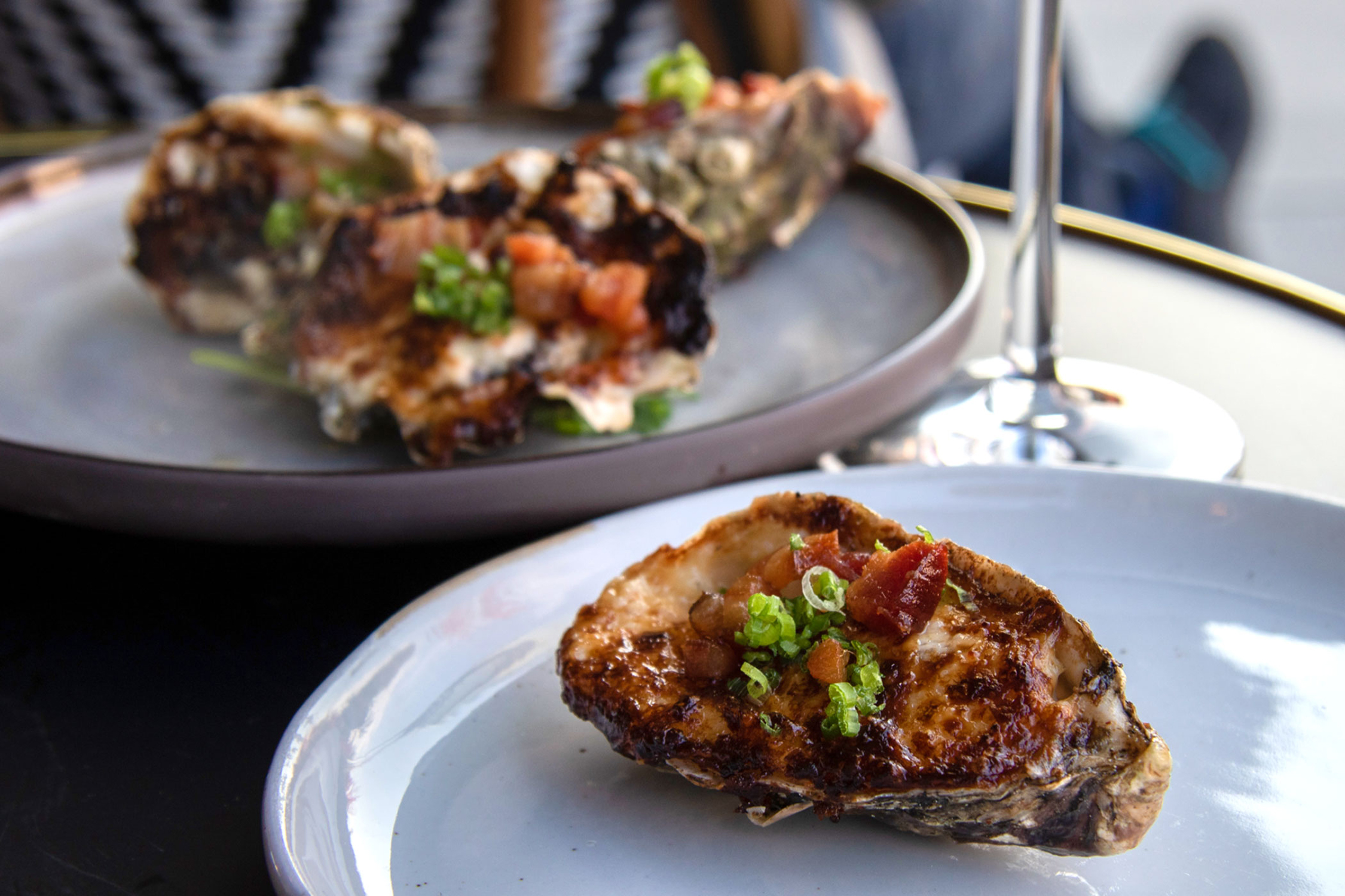 Baked oysters from Oyster Bar in Sebastopol. (Heather Irwin/Sonoma Magazine)