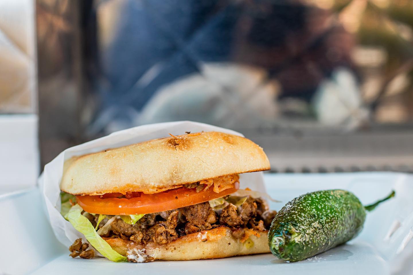 Al pastor torta from the Guerneville Taco Truck. (Guerneville Taco Truck)