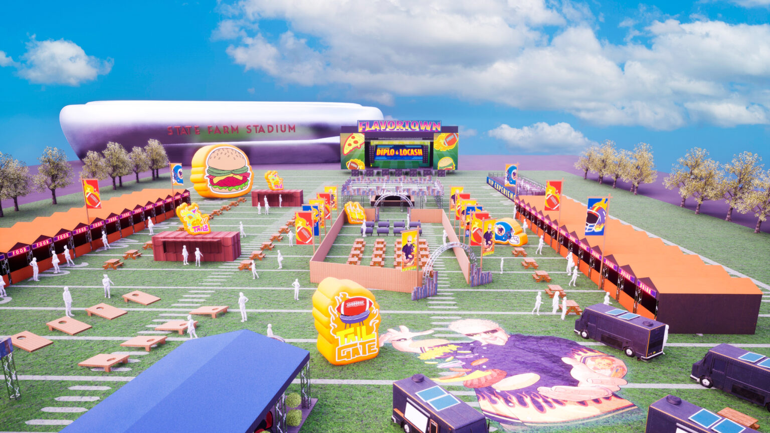 A rendering of the setup of the tailgate event. (Courtesy)