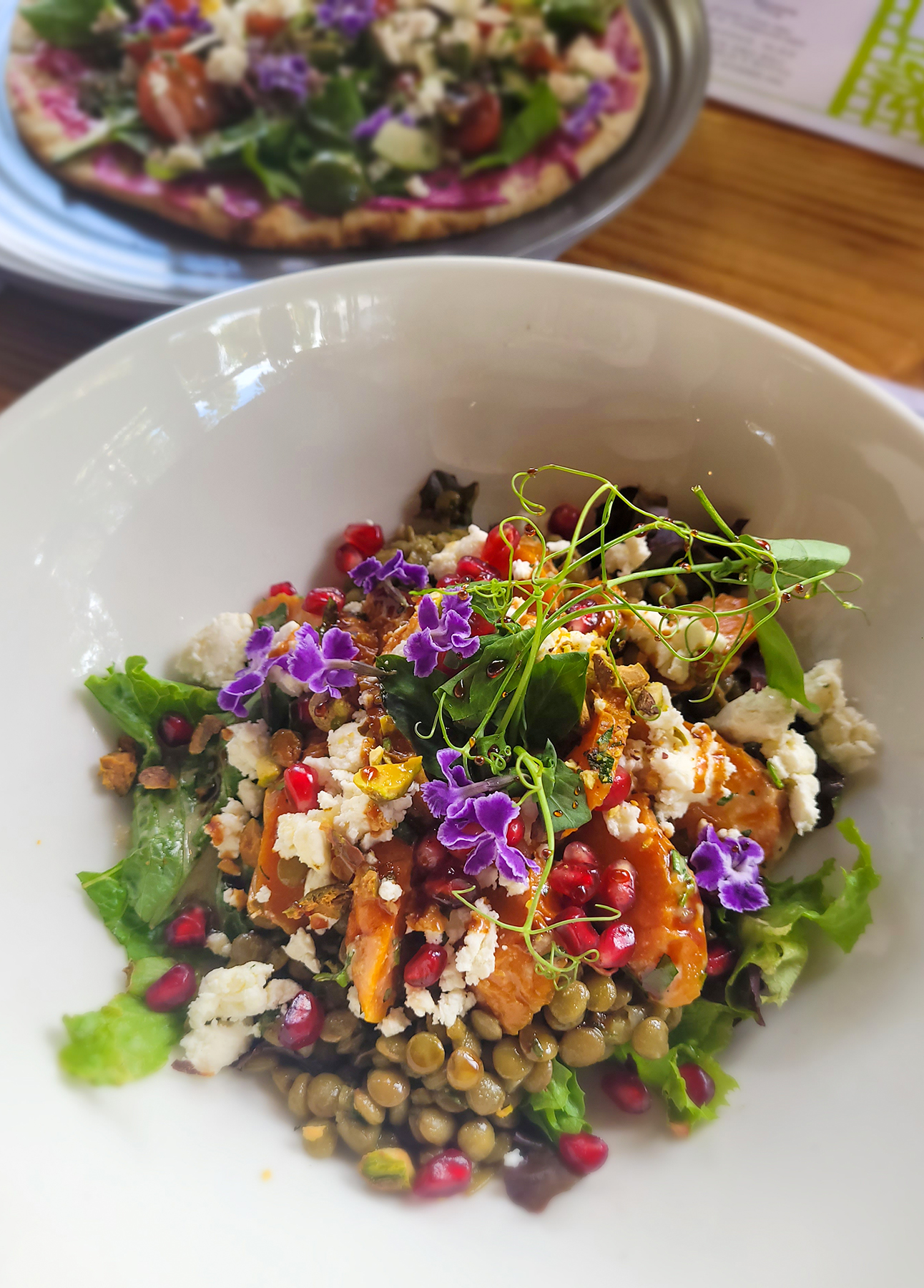Lentil and carrot salad at Flora's Field Kitchen in Los Cabos. (Heather Irwin/The Press Democrat)