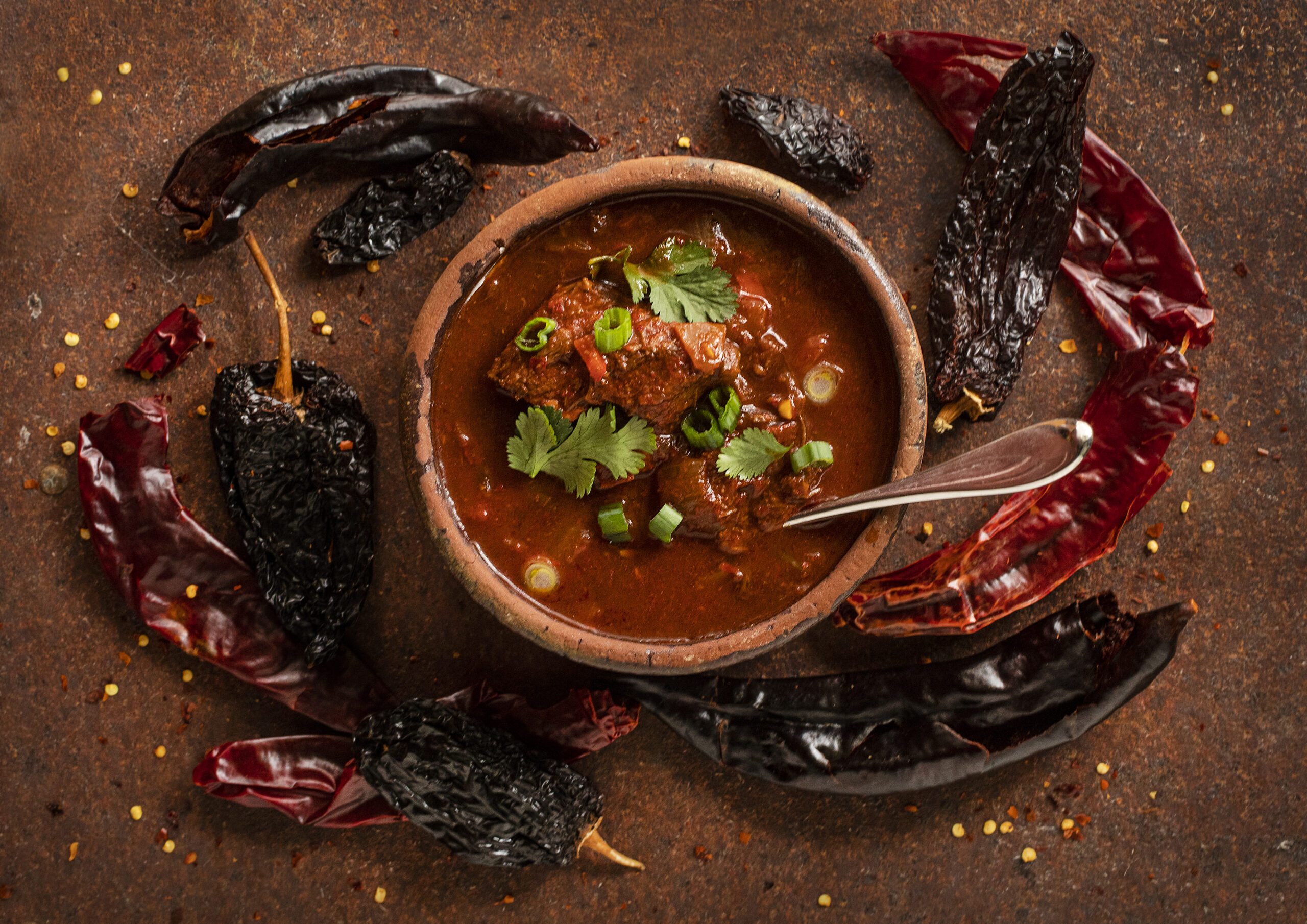 Short Rib Chili with Anaheim, pasilla and chipotle peppers from chef Chad Holmes of Chad's Soup Shack. (John Burgess/The Press Democrat)