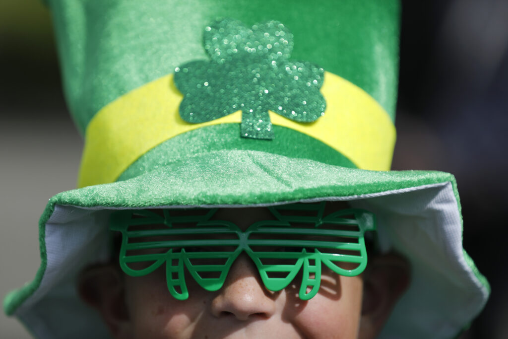 Bryce Humber, 9, stands at the starting line of the St. Patrick's Day 5K on Santa Rosa Ave. near Old Courthouse Square in Santa Rosa, Calif., on Sunday, March 13, 2022. (Beth Schlanker/The Press Democrat)