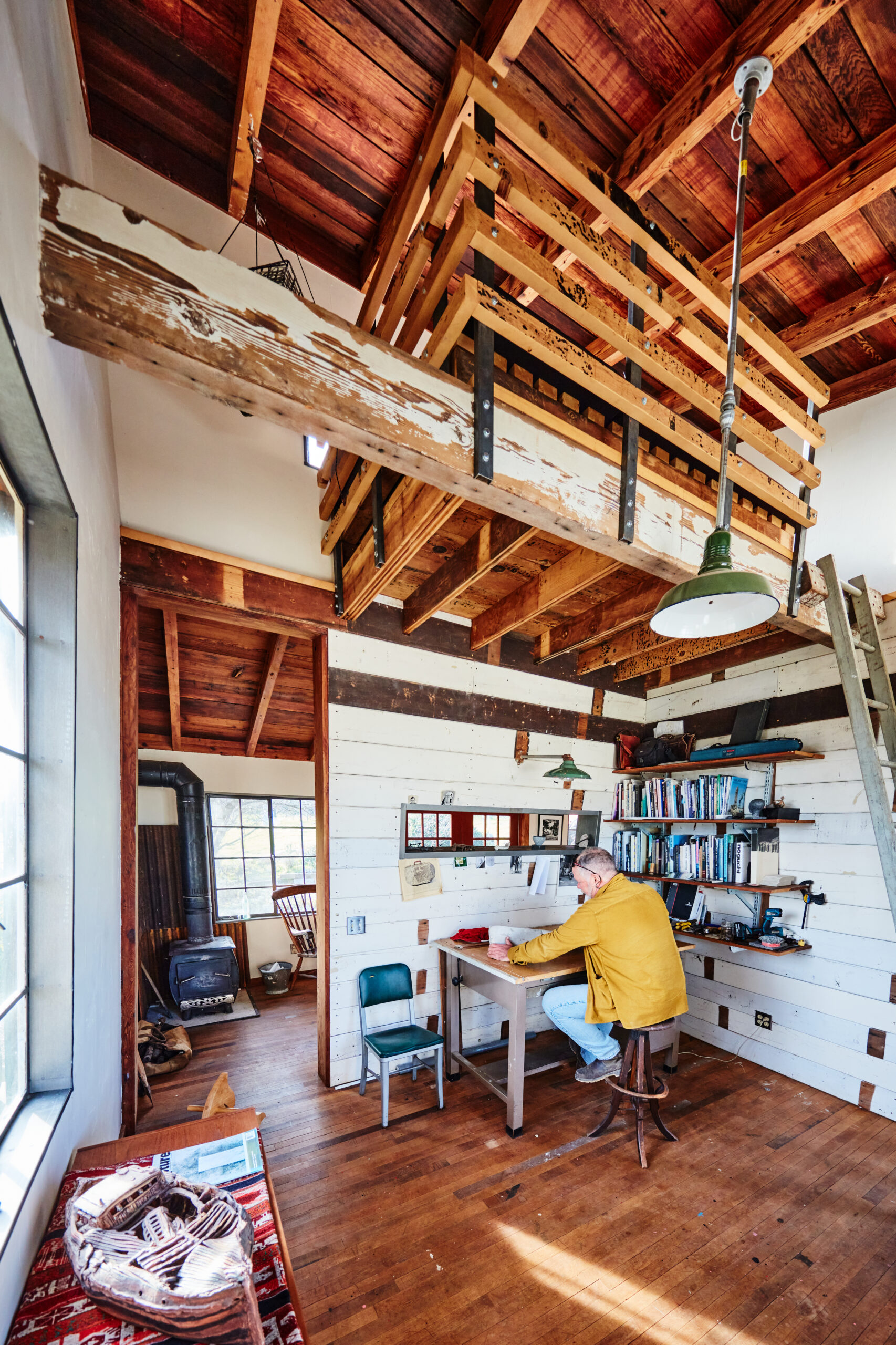 Hamilton at his desk in a former water tower outside Penngrove. (Kim Carroll/For Sonoma Magazine)