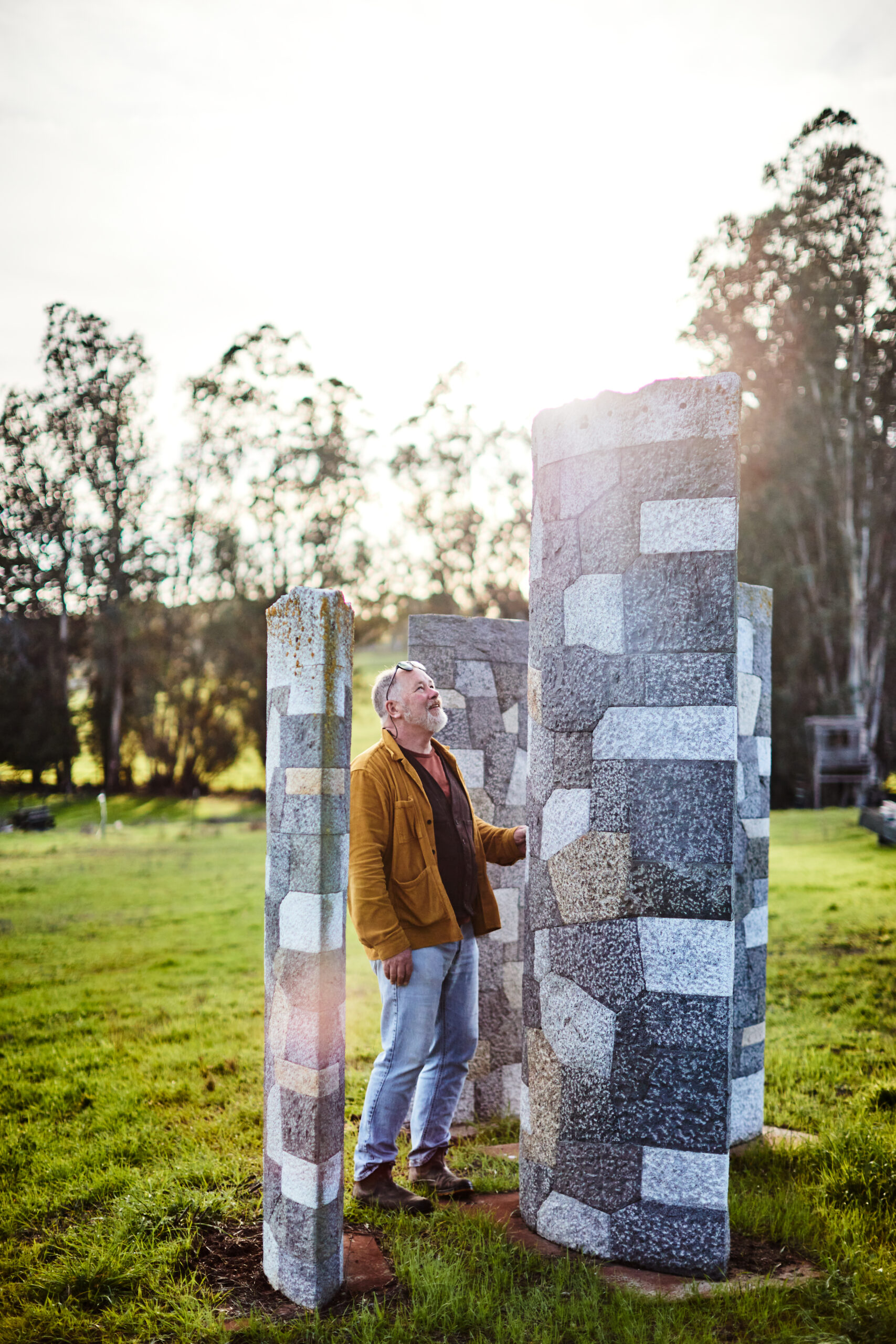 A finished piece comprised of a patchwork of stones from different projects over the years. (Kim Carroll/For Sonoma Magazine)