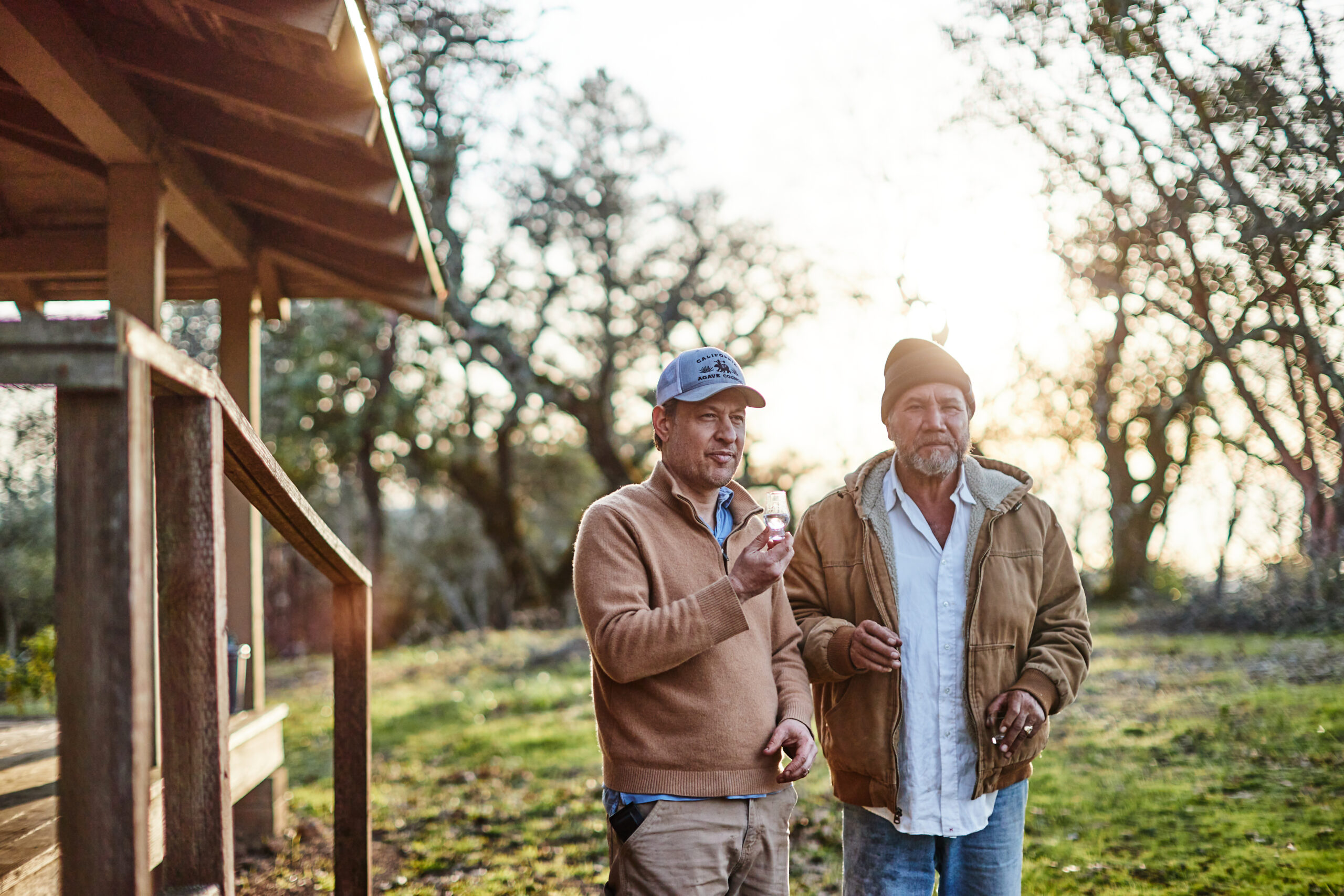 Adam with consultant Jorge Zamora, who helped plan and plant new blocks of agave on the ranch. (Kim Carroll/For Sonoma Magazine)