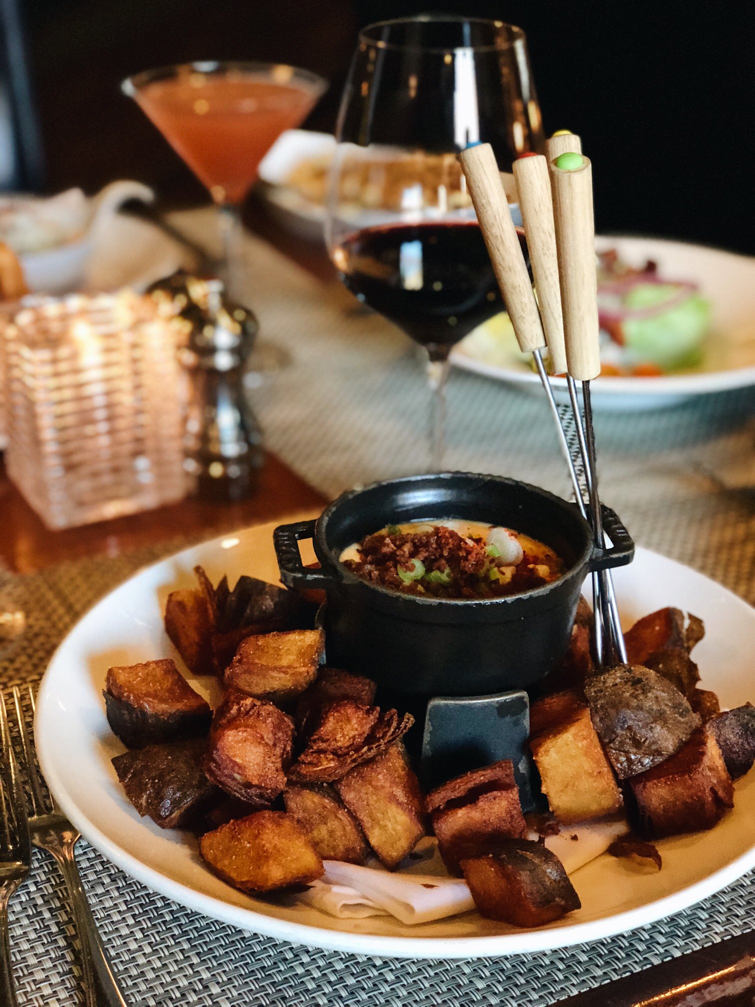 Potato skin fondue at Stark's Steak and Seafood in Santa Rosa. (Stark's Steak and Seafood)