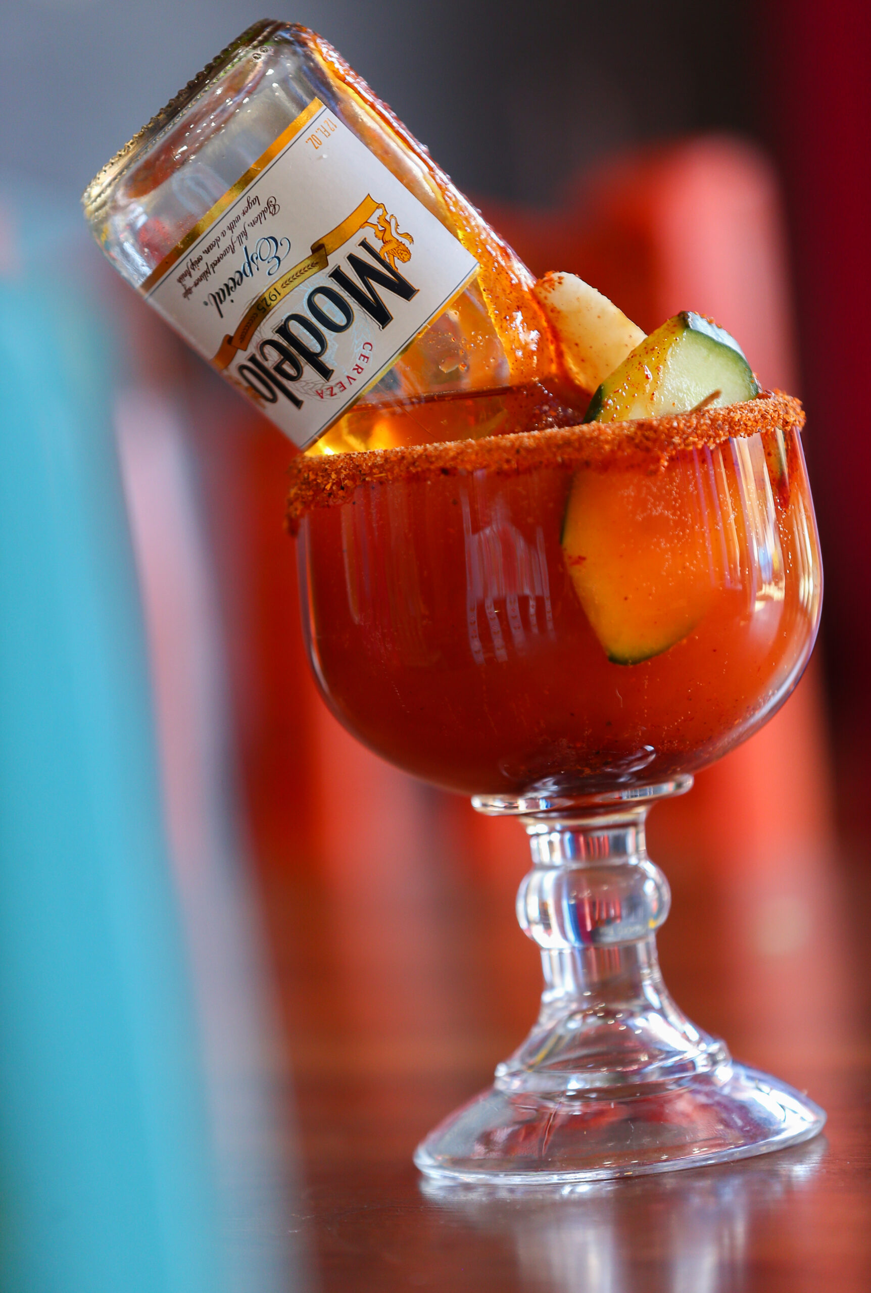 Michelada at El Fogon Taco Shop in Santa Rosa on Friday, April 14, 2023. (Christopher Chung/The Press Democrat)