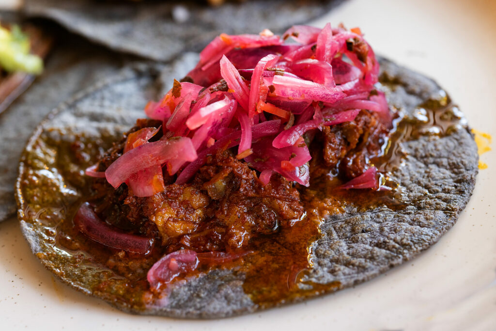 Cochinita Pibil Tacos from Quiote in downtown Petaluma, Friday, Sept. 8, 2023. (John Burgess / The Press Democrat)