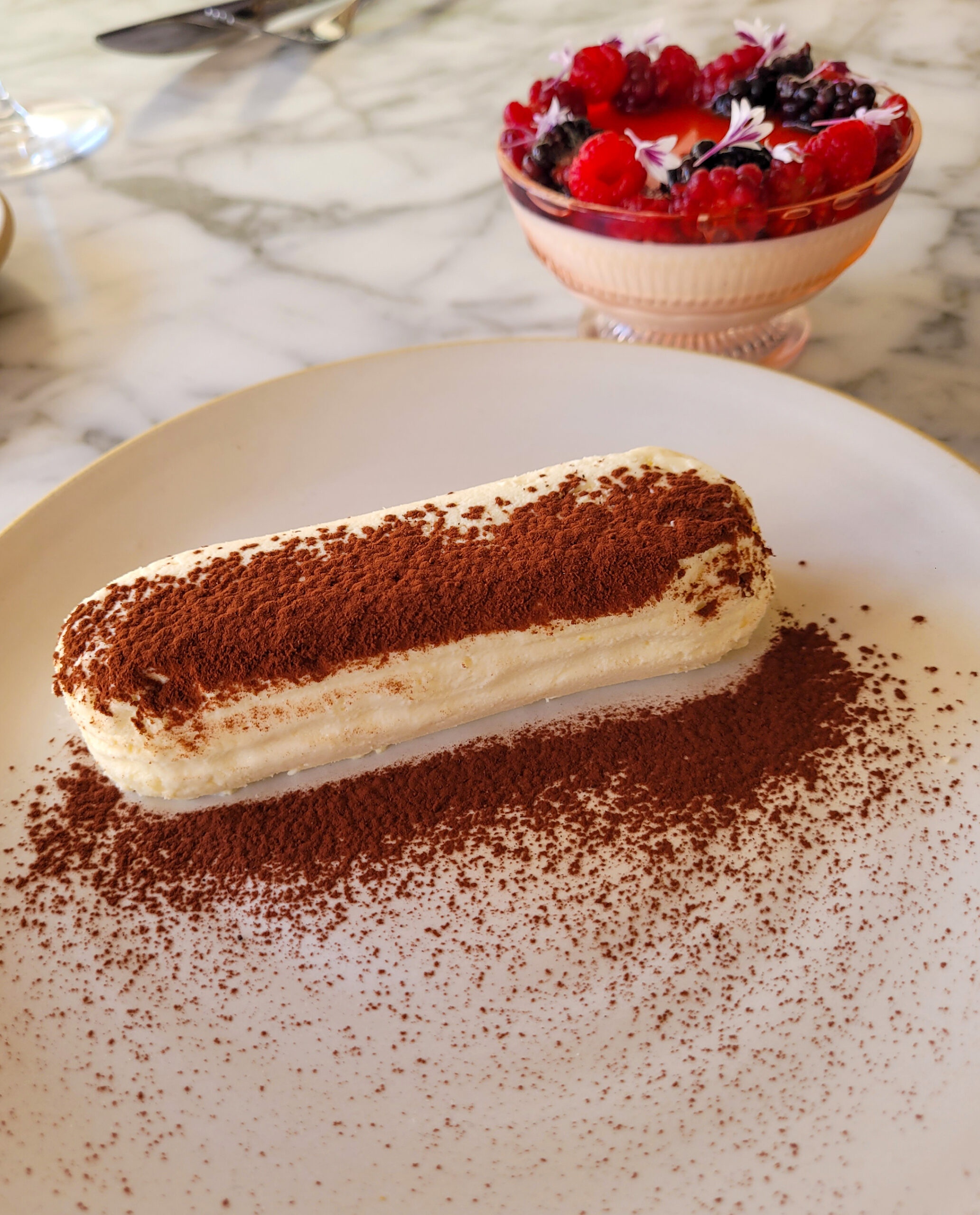 Tiramisu and panna cotta at Molti Amici in Healdsburg. (Heather Irwin)