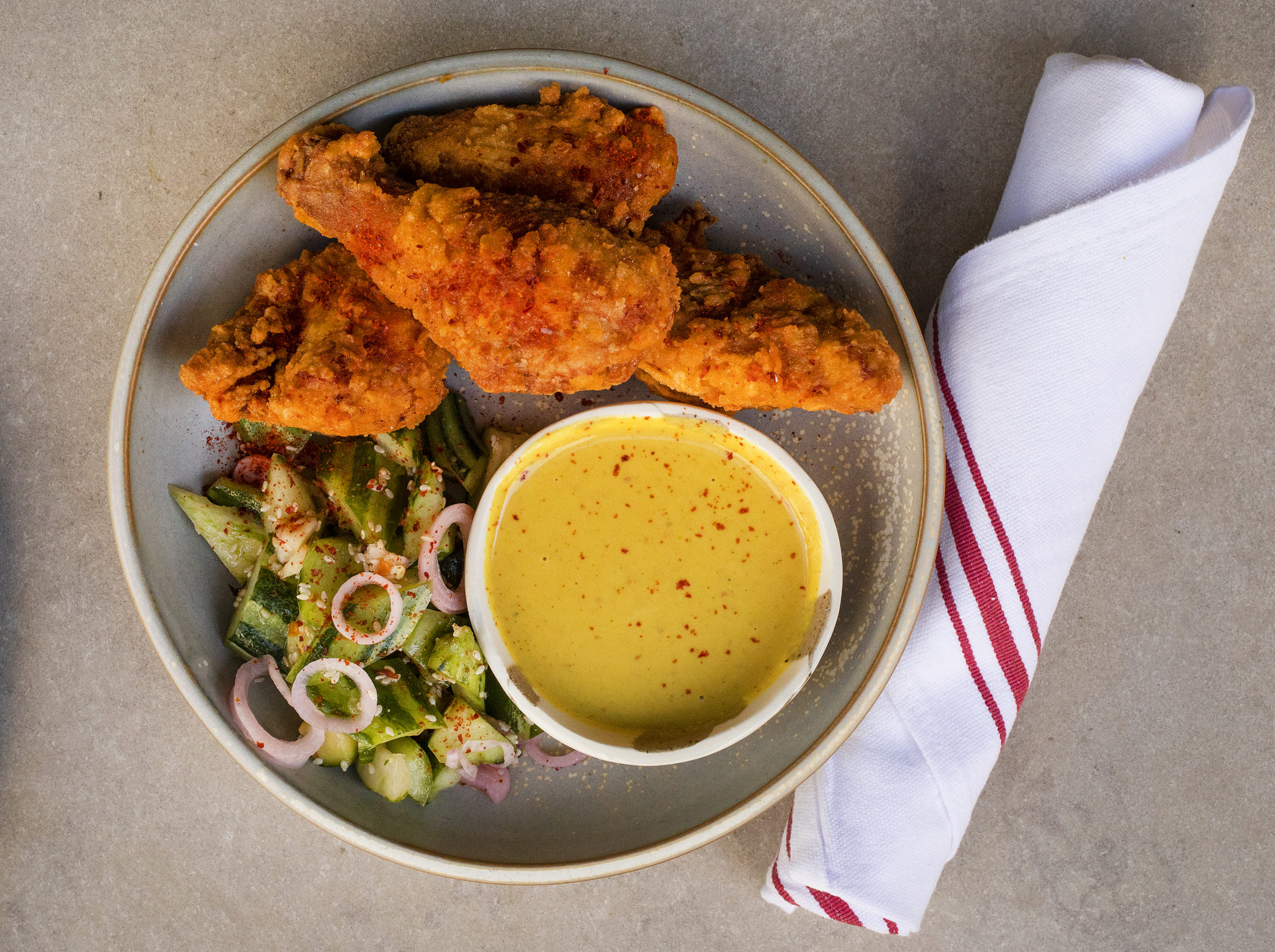 Fried chicken from Valley Bar + Bottle in Sonoma, which earned a James Beard nod