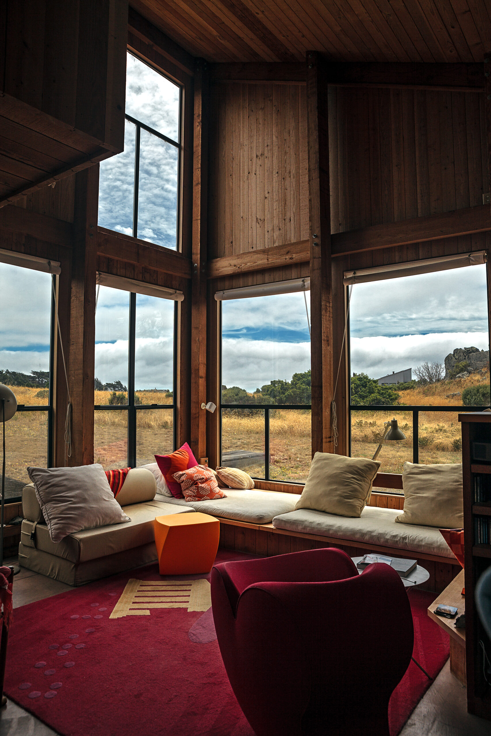 The living room of Donlyn Lydon's house. Story on 50th anniversary of Sea Ranch