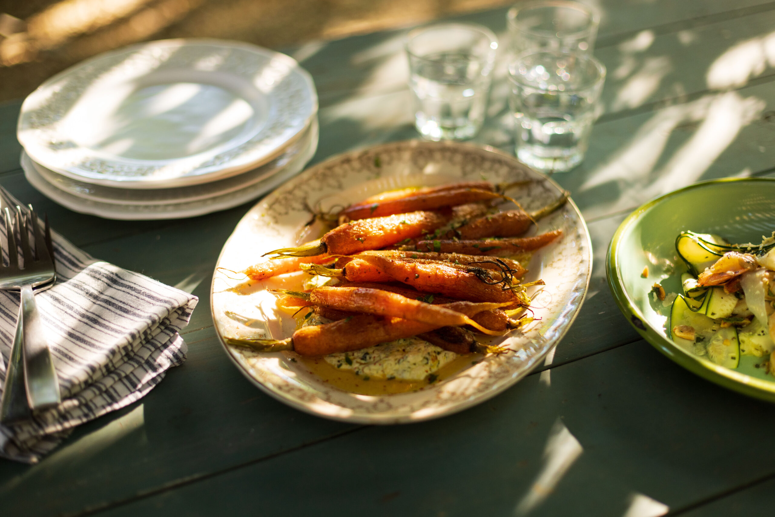 Field Day’s Honey-Roasted Carrots With Spiced Labneh and Herbs. (Conor Hagen)