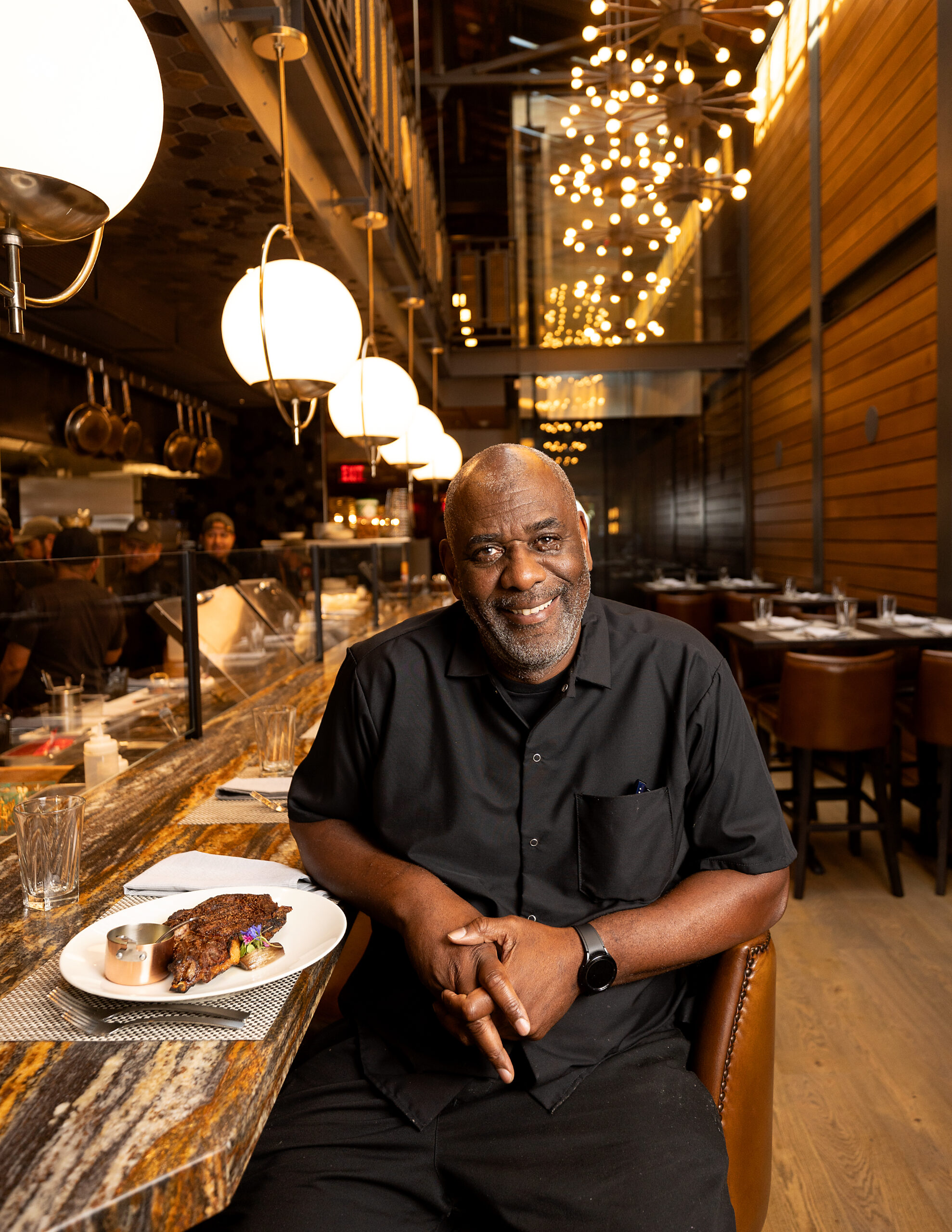 Chef David Lawrence from Goodnight’s Prime Steak + Spirits Friday, August 11, 2023 on the square in Healdsburg. (Photo John Burgess/The Press Democrat)