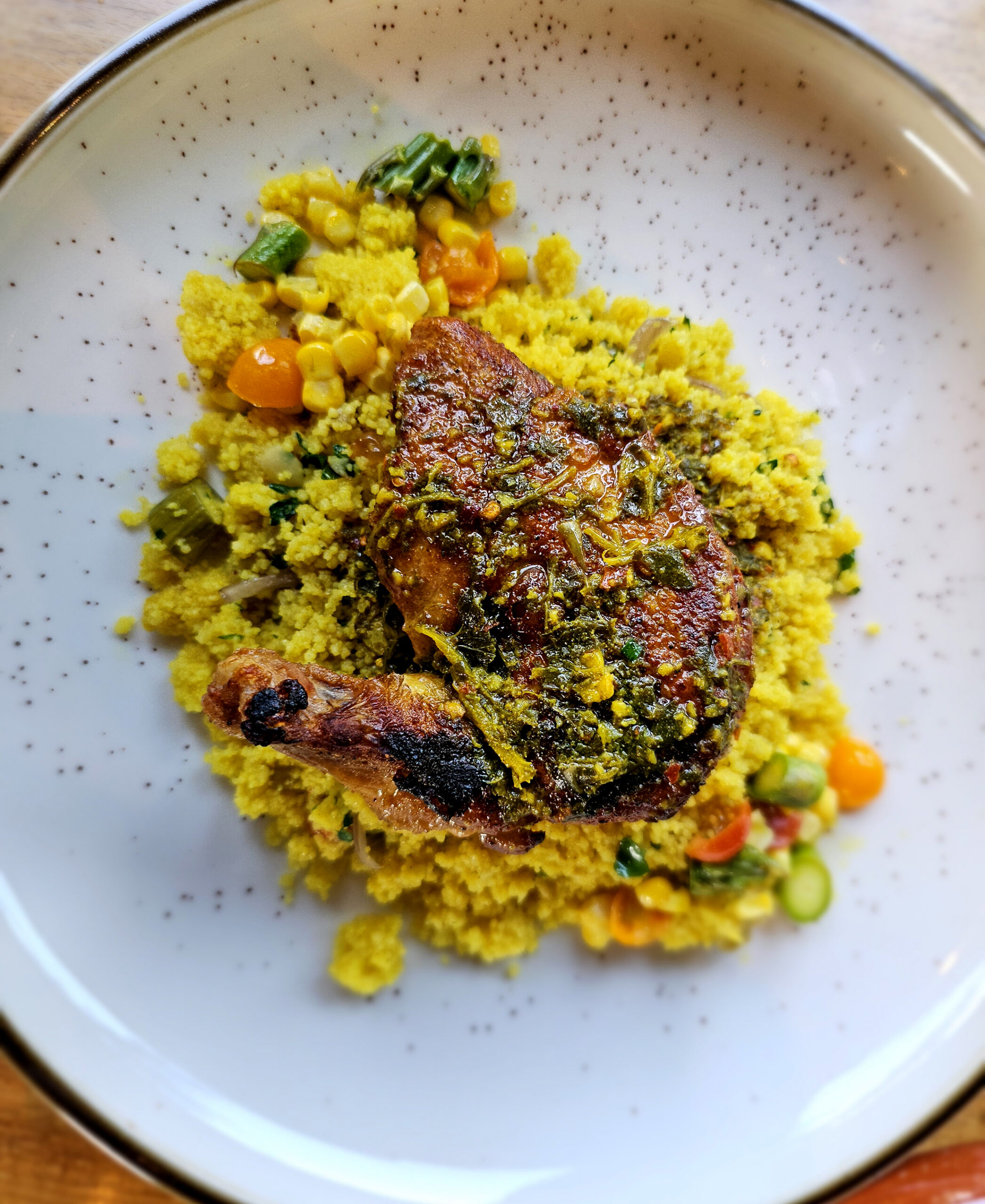 Moroccan chicken at Spoonbar in Healdsburg. (Heather Irwin/The Press Democrat)