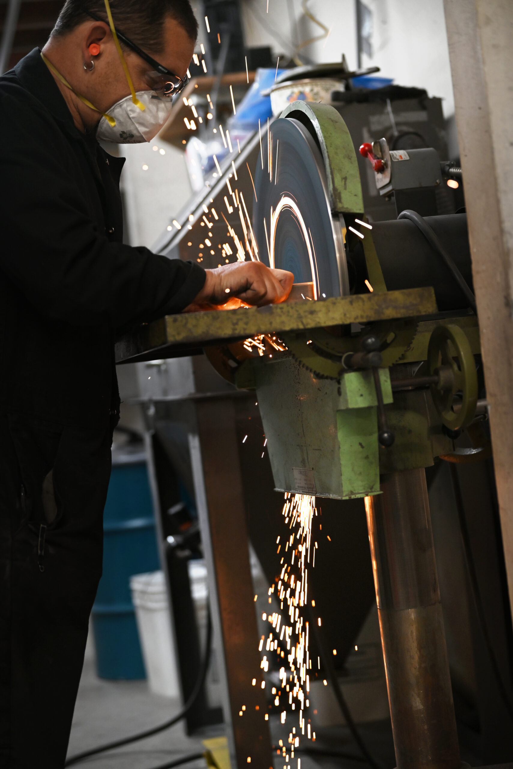 Leo Autuori making winemaking equipment at Carlsen and Associates in Healdsburg, Calif. on July 12, 2023. (Photo: Erik Castro/for Sonoma Magazine)