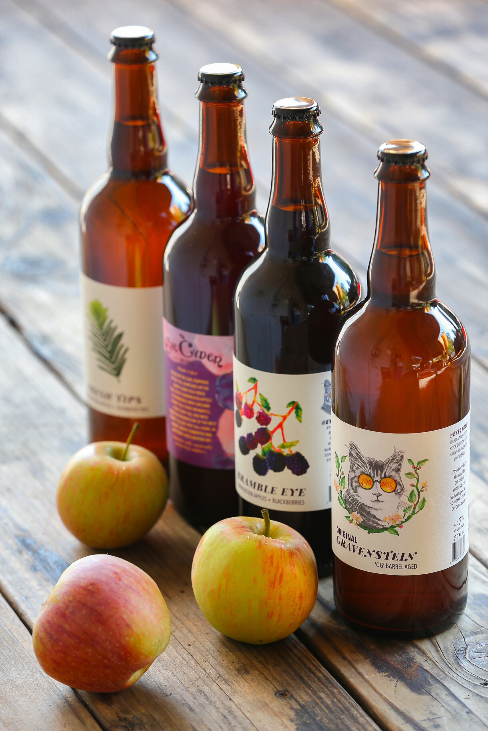 Bottles of Eye Cyder in Sebastopol on Friday, September 16, 2022. (Christopher Chung/The Press Democrat)