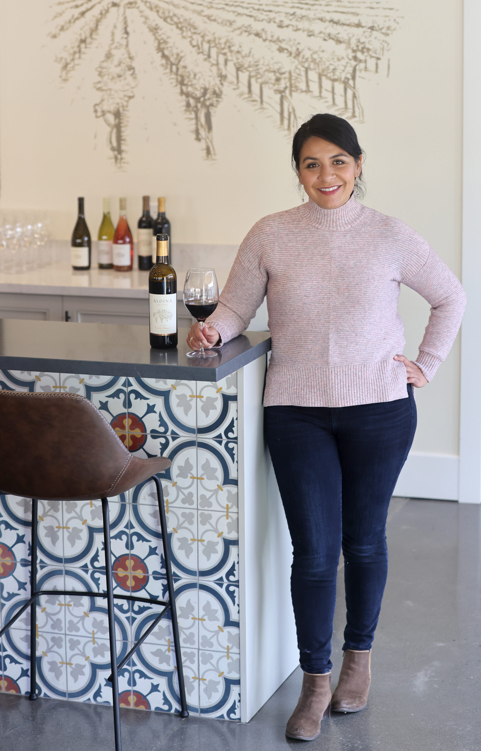 Monica Lopez, the general manager of Bacchus Landing and proprietor of Aldina Vineyards, in Healdsburg, Calif., Thursday, December 15, 2022. (Beth Schlanker/The Press Democrat)