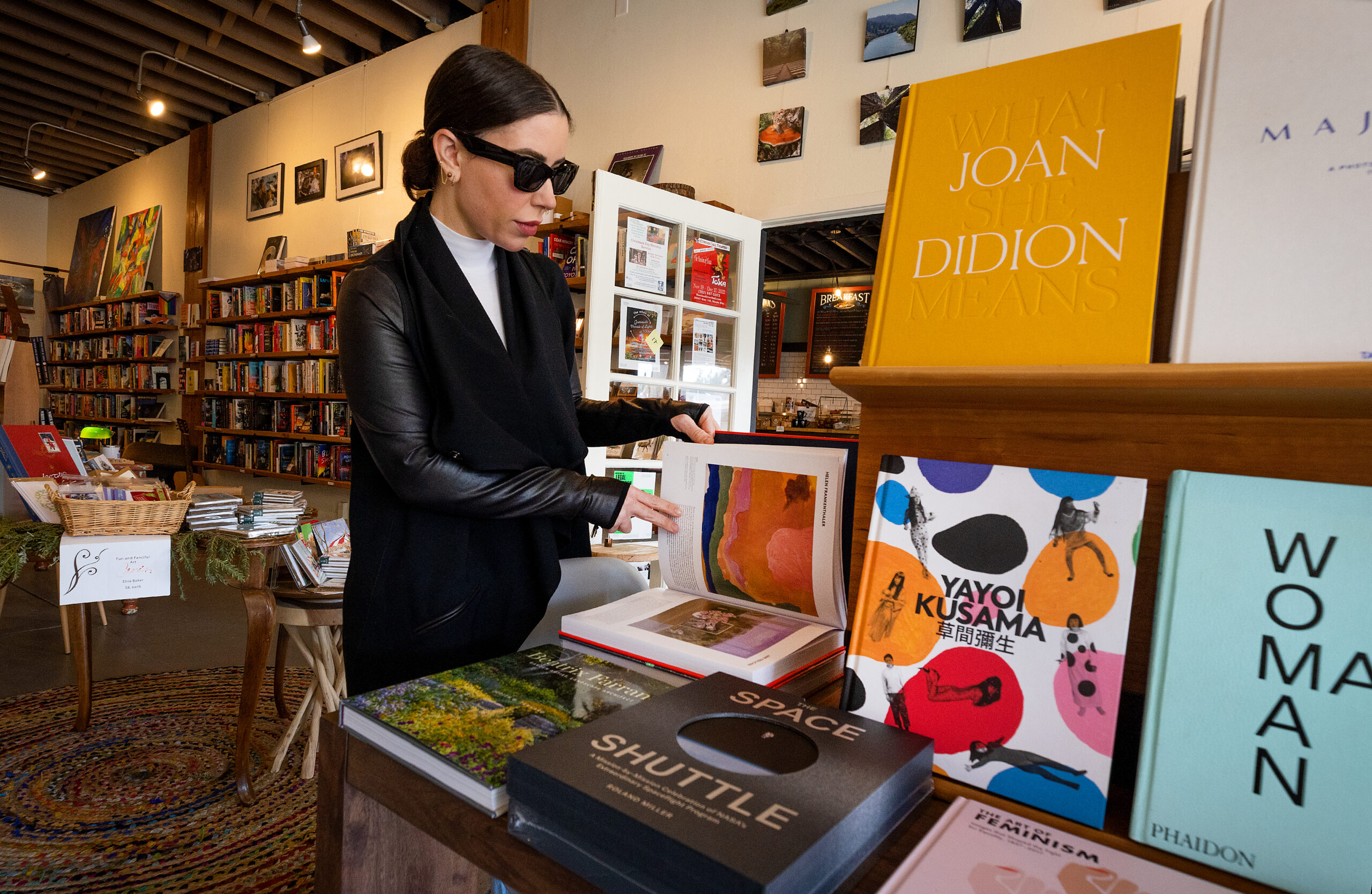 Local resident Shariyah Scalise browses at Russian River Books and Letters in Guerneville 