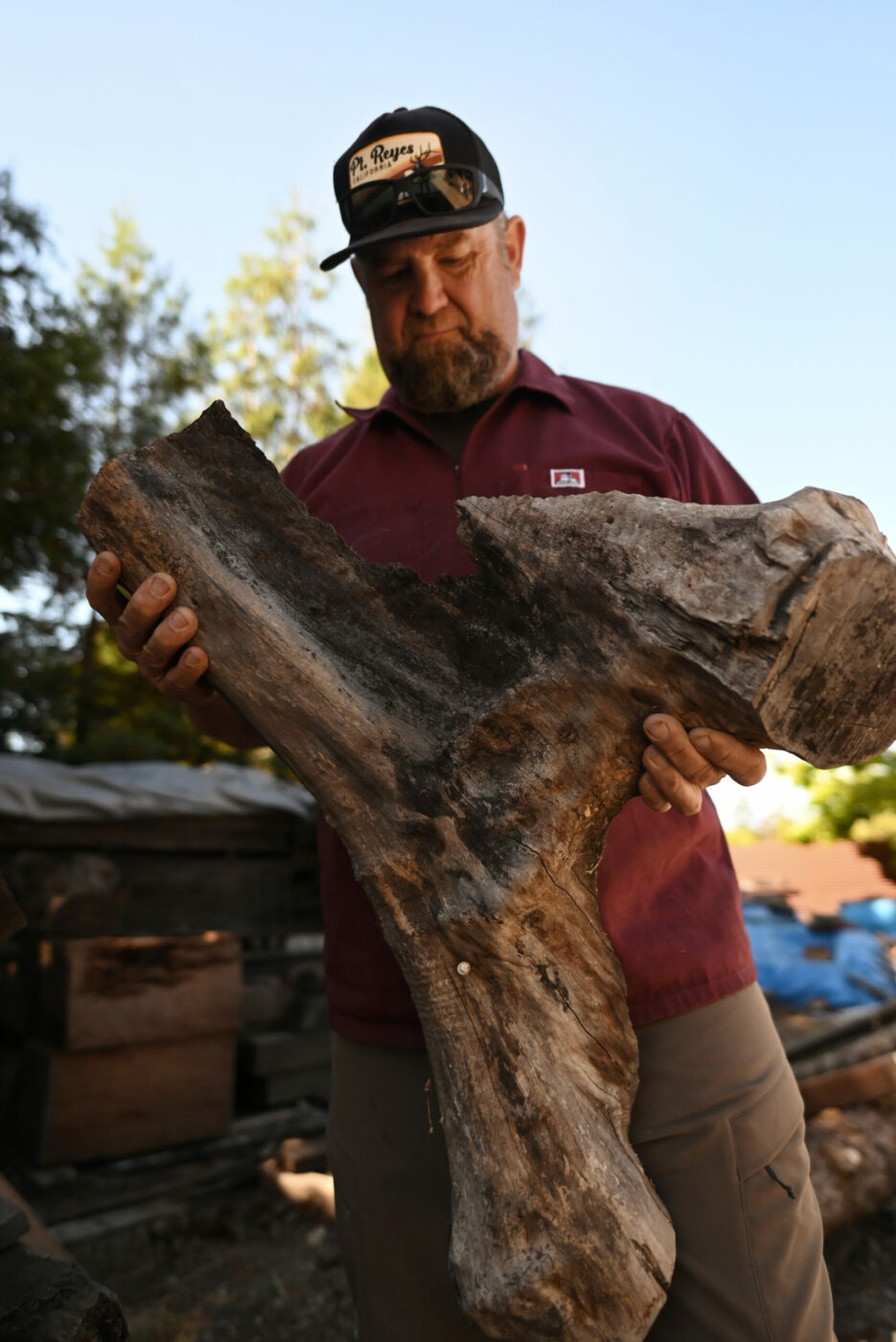 Jesse Almos of Sonoma Woodworks at his workshop in the Rincon Valley neighborhood of Santa Rosa. September 12, 2022. (Photo: Erik Castro/for Sonoma Magazine)