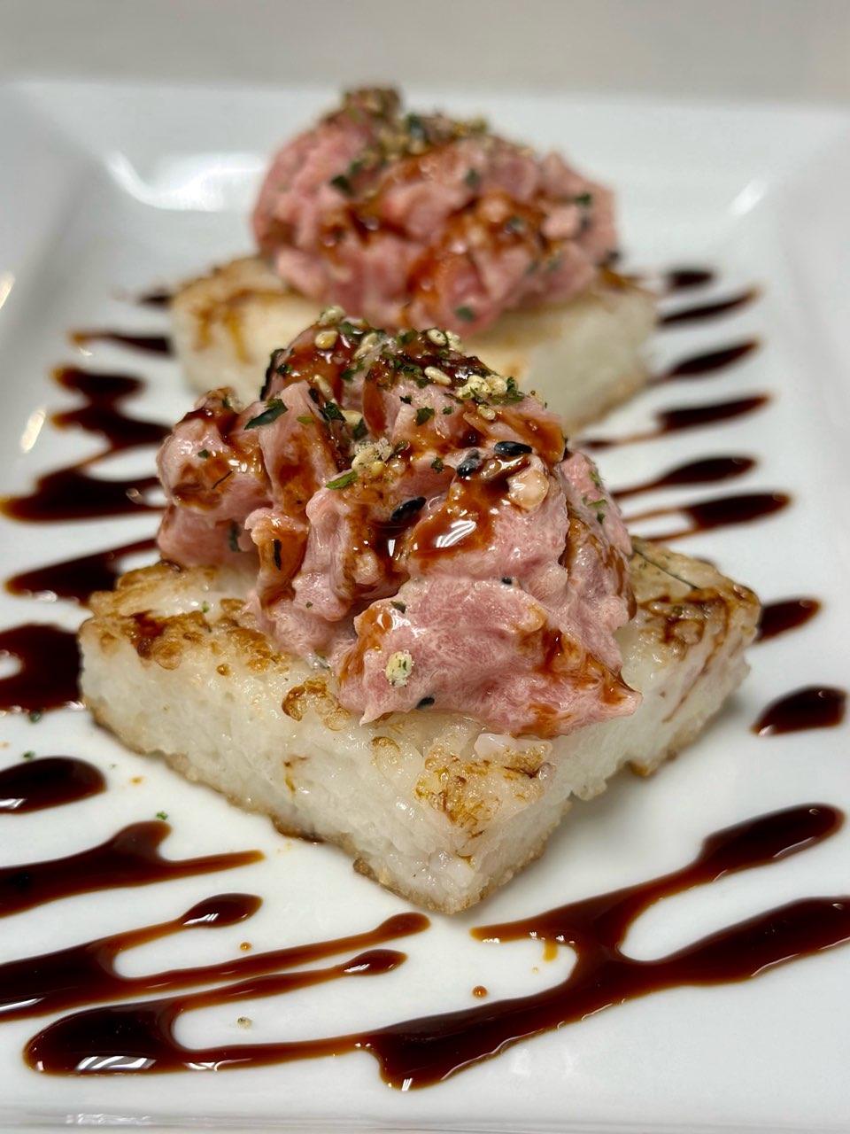 Tartare with crispy rice at Ausiello's Homeslice in Santa Rosa's Rincon Valley. (Courtesy of Ausiello's Homeslice)