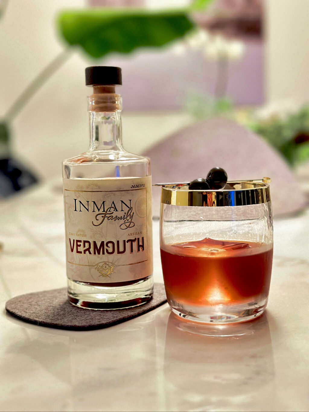 Cocktail enthusiast Gabe Monheimer recently featured Inman Familys vermouth in a recent Instagram post. Credit: @BarMonheimer / Instagram