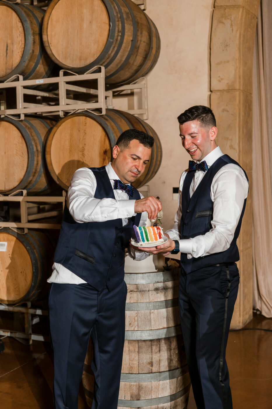 Chris Sarli and Aramis Alvarez at Jacuzzi Family Vineyards in Sonoma. (Debbie Labrot, Lily Rose Photography)