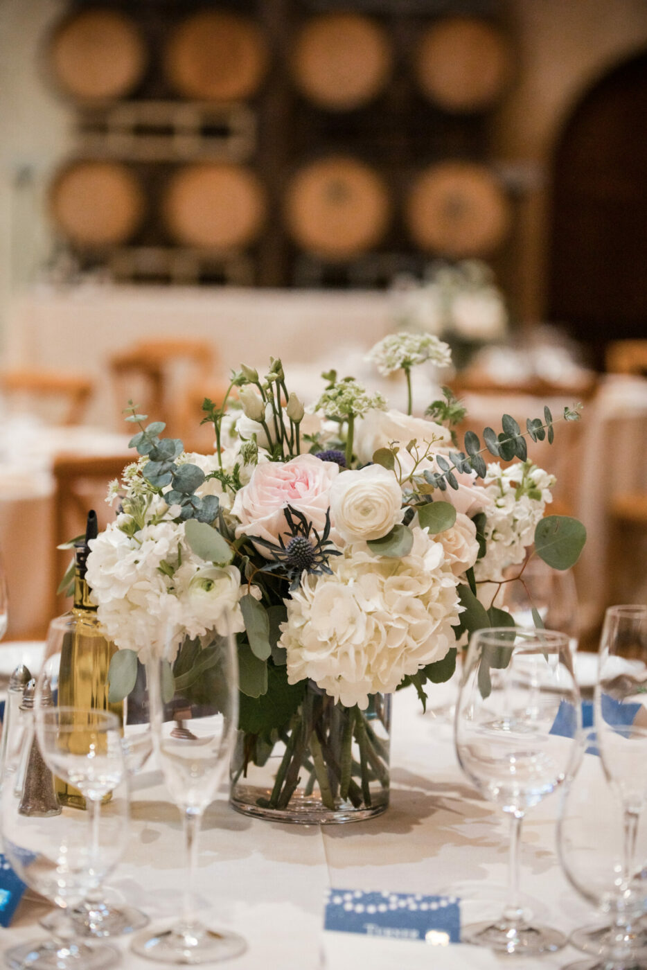 Flowe arrangement at Jacuzzi Family Vineyards in Sonoma. 