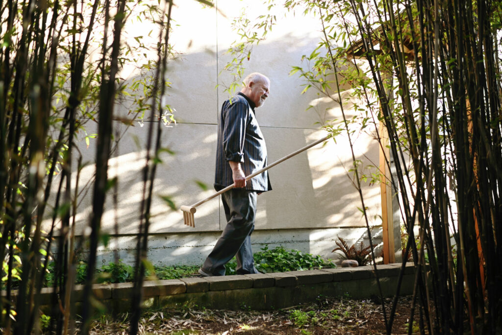 Ren Brown and his gallery and Japanese garden in Bodega Bay, Calif., Nov. 11, 2023. (Photo: Erik Castro/for Sonoma Magazine)