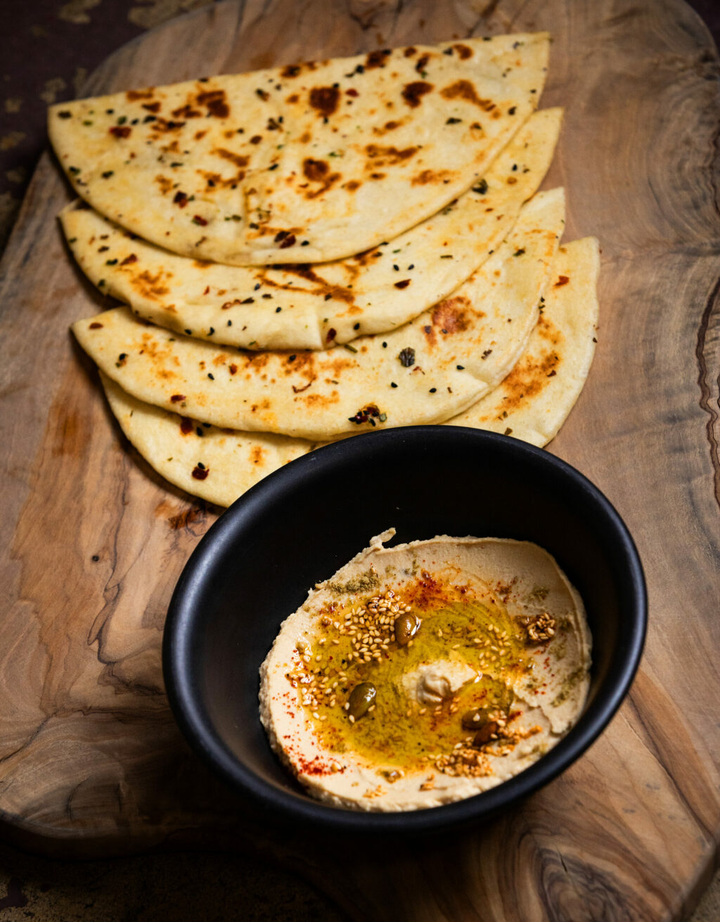 Turkish Bazlama & Hummus from Studio Barndiva Friday, February 23, 2024 in Healdsburg. (Photo by John Burgess/The Press Democrat)