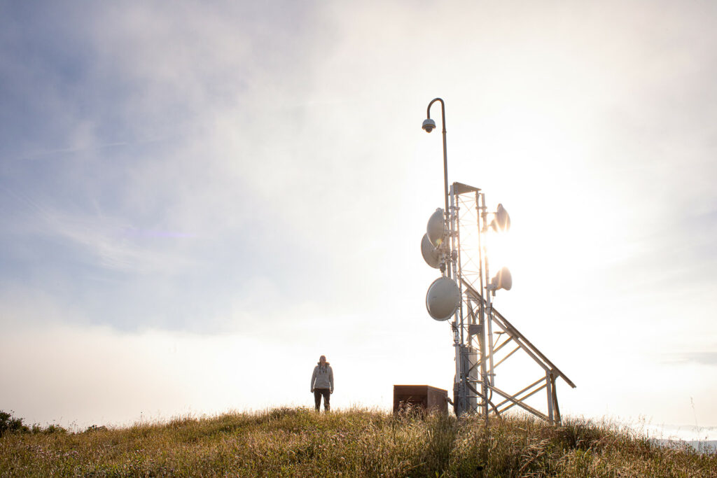 At Pepperwood Preserve, a solar-powered weather station provides researchers with information on long-term weather patterns. (Eileen Roche/For Sonoma Magazine)