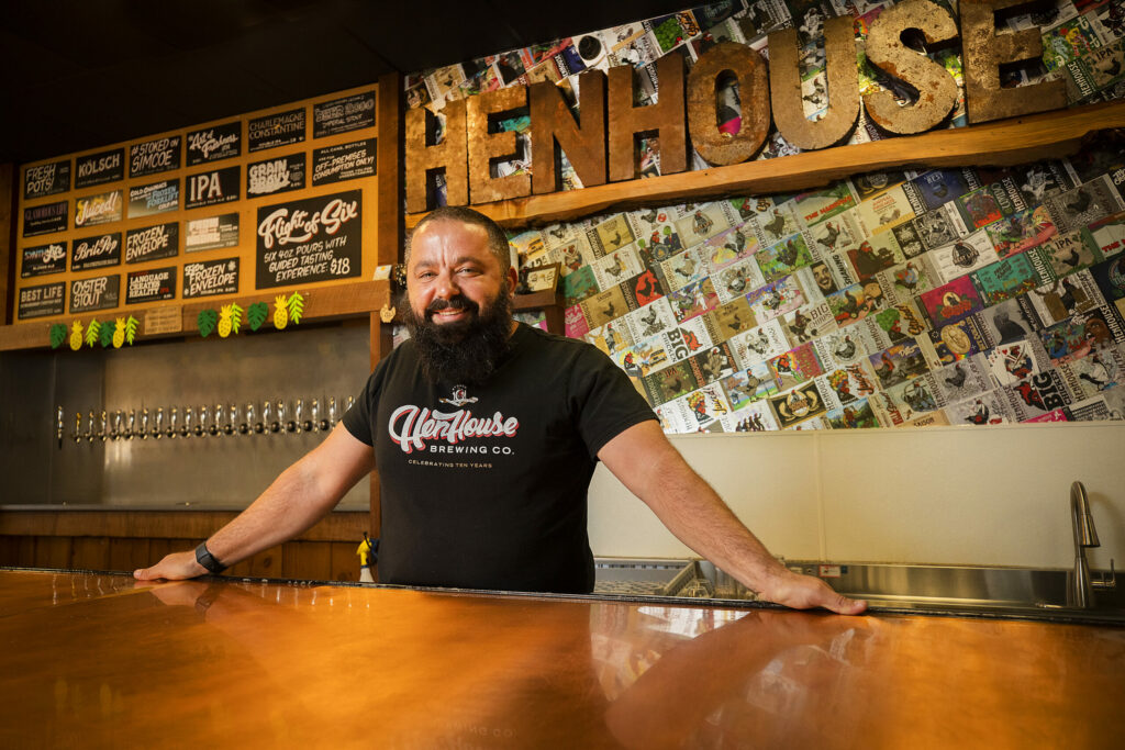 Collin McDonnell,Co-Founder and CEO of Henhouse Brewing Co. in their Santa Rosa brewery and tasting room Tuesday, June 28, 2022. (John Burgess / The Press Democrat)