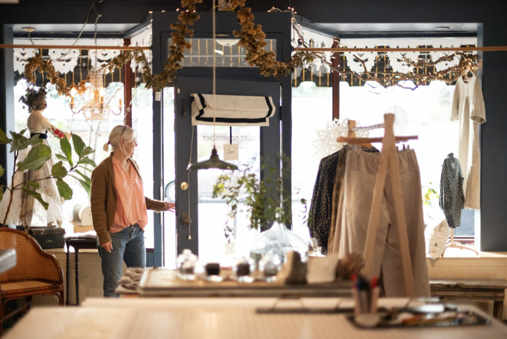 Hughes welcomes visitors to her sunlit studio in Santa Rosa’s SoFA District, where she’s surrounded by other creative folk, including local photographers, artists, and restaurateurs. (Erik Castro/for Sonoma Magazine)