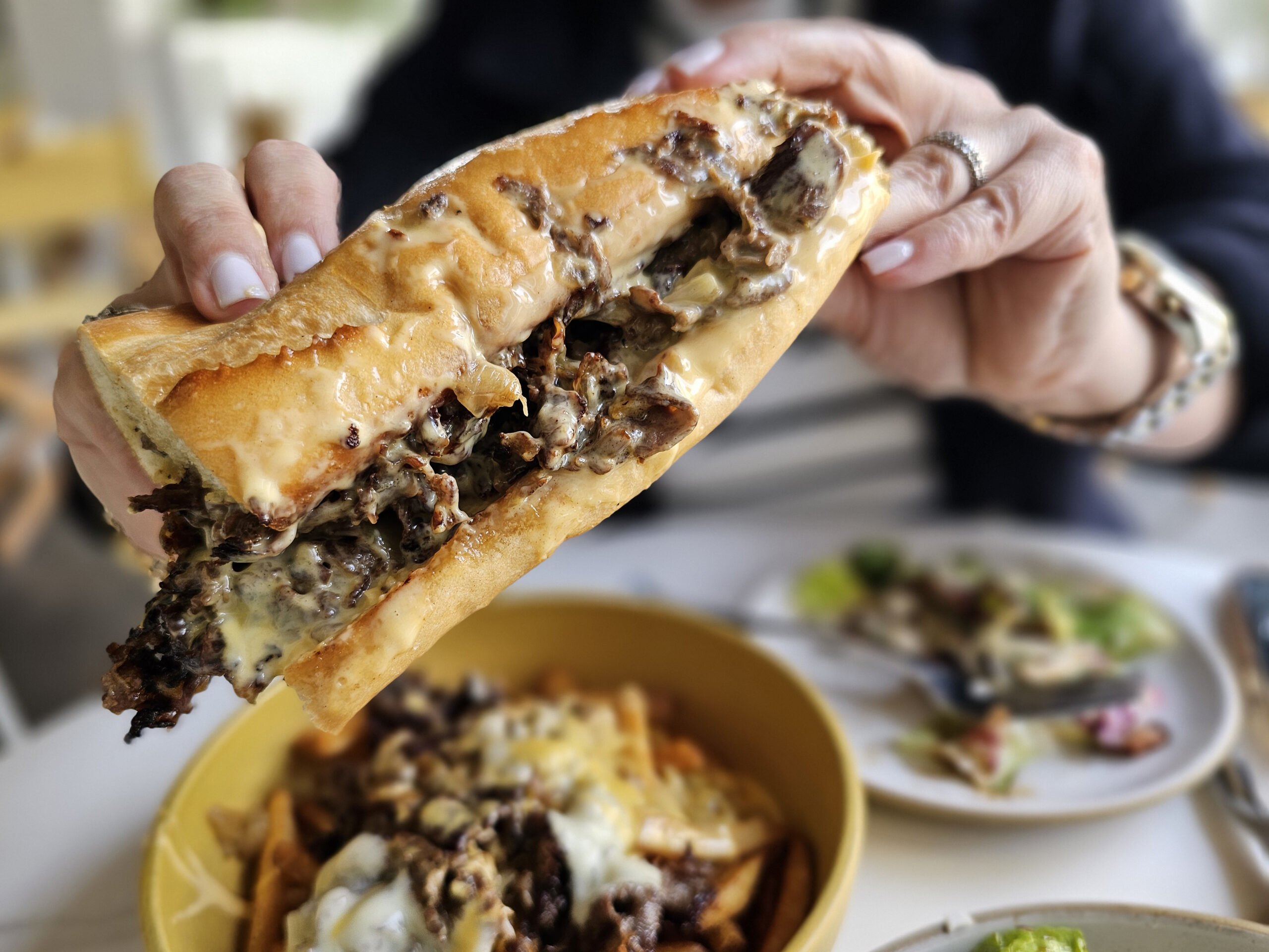 Philly cheesesteak from Golden Steak Warriors.