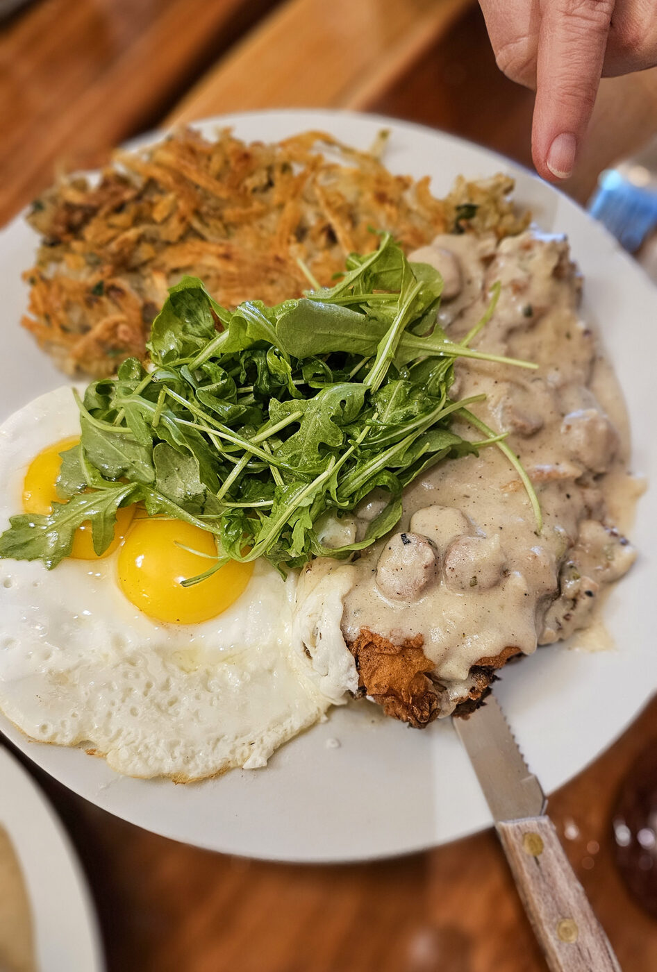 Fried chicken with gravy at Americana in Sebastopol. (Heather Irwin/The Press Democrat)