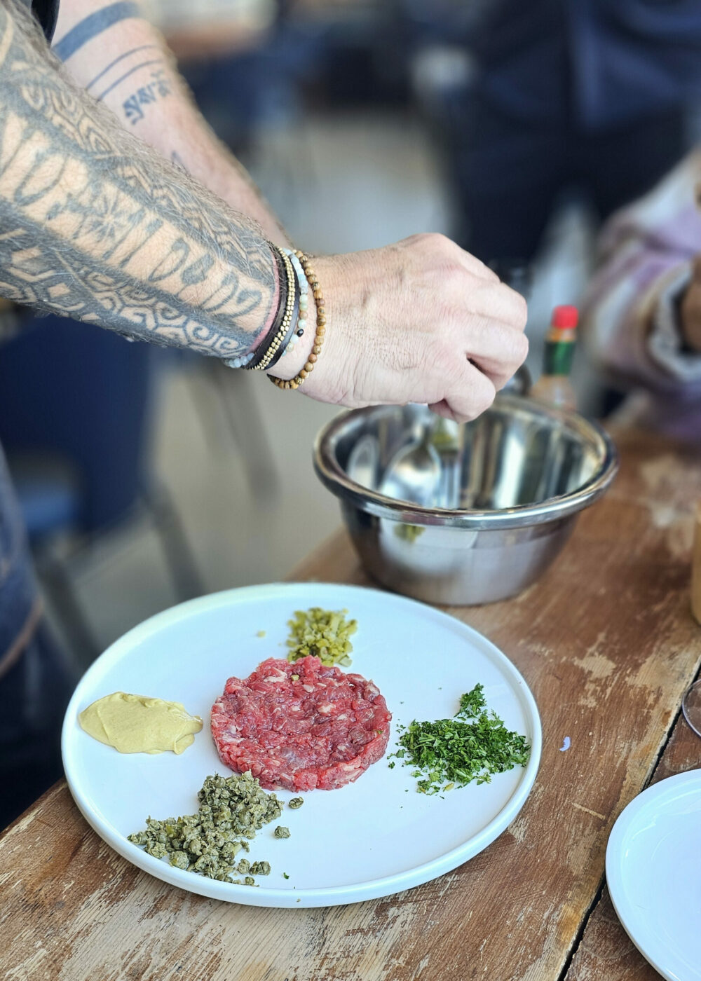 Tableside tartare Brigitte Bistro in Petaluma (Heather Irwin/The Press Democrat)