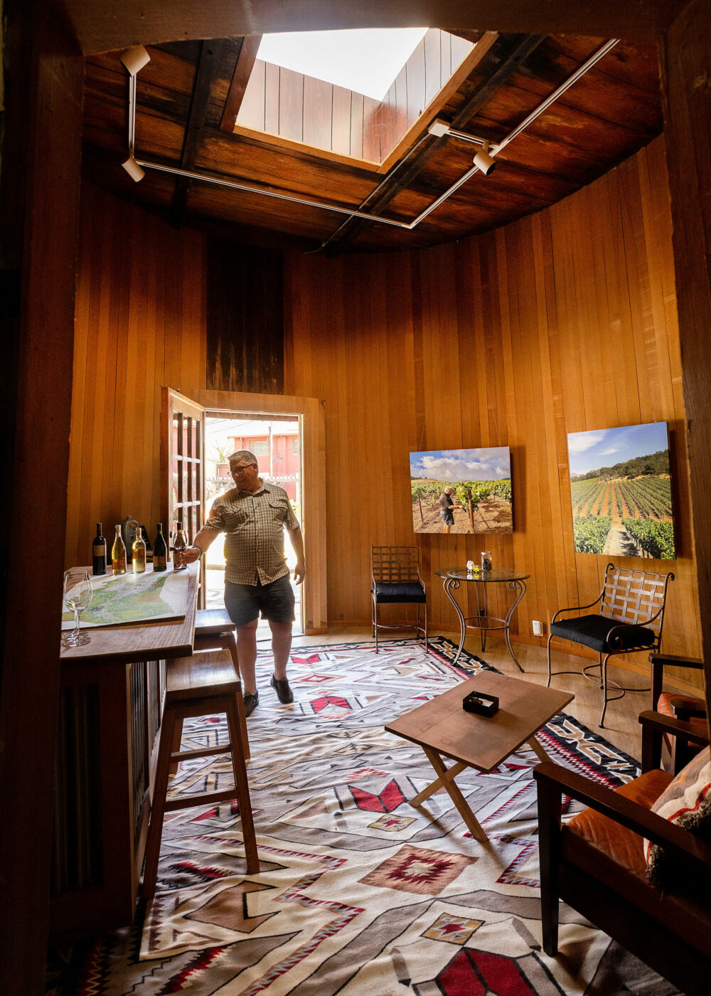 Bart Hansen, winemaker/owner of Dane Cellars, has opened his tasting room in a over 100 year old, 14,000 gallon redwood wine tank in the Jack London Village Wednesday, April 10, 2024 in Glen Ellen. (Photo by John Burgess/The Press Democrat)